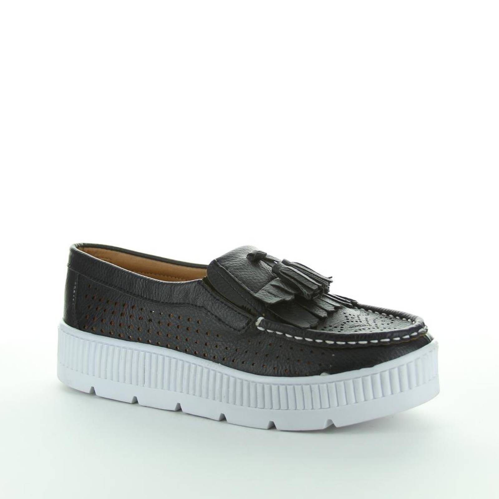 Zapato Cerrado Zena Mujer Marino Tipo Napa 