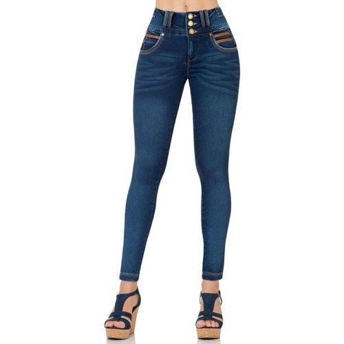 Jeans Moda Mujer Fergino Indigo 52903302 Mezclilla Stretch 
