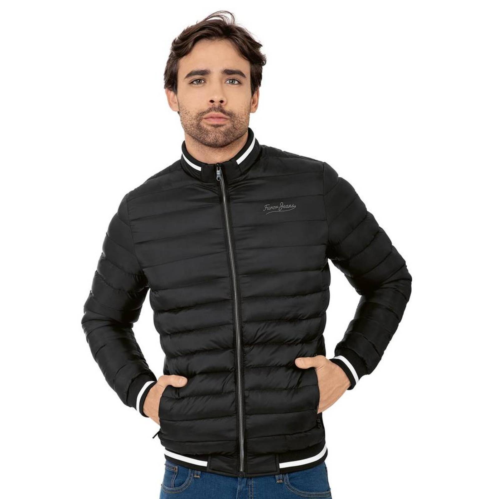 Chamarra Furor Hombre Negro Poliéster 