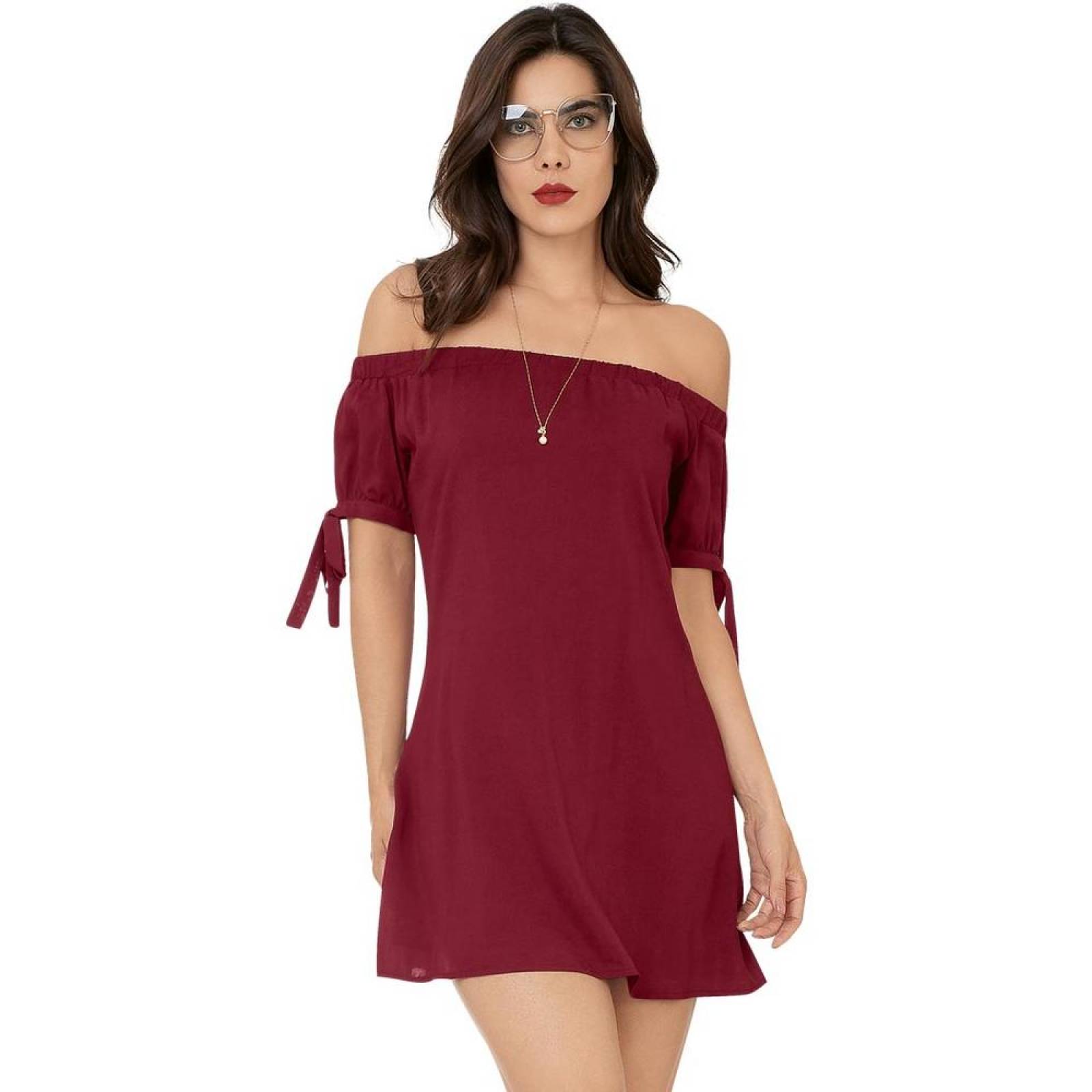 Vestido Por Salvaje Tentación Mujer Vino Rayôn 