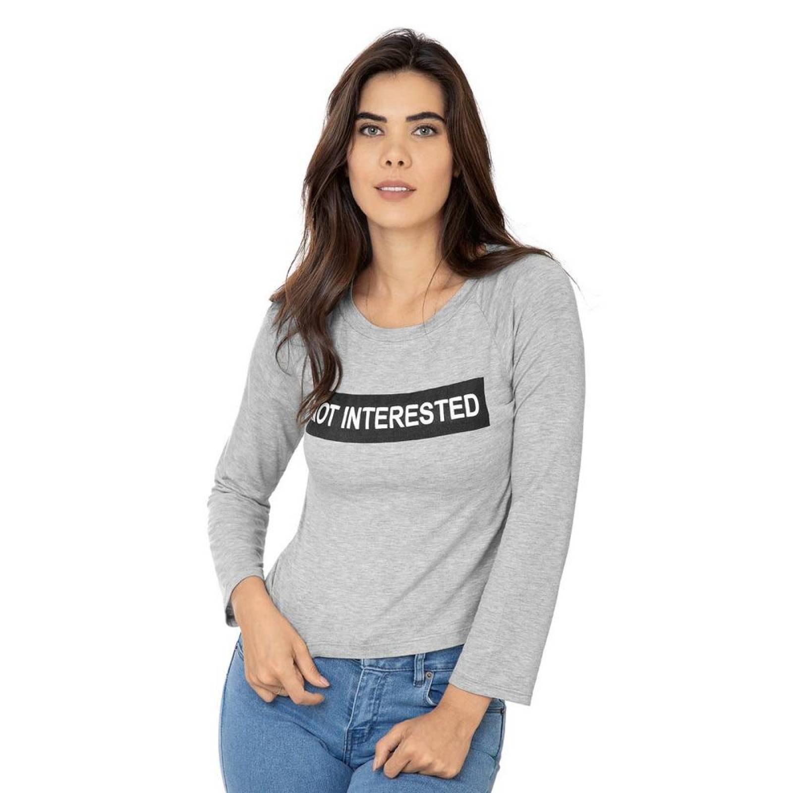 Playera Moda Mujer Salvaje Tentación Gris 72603318 Spandex 