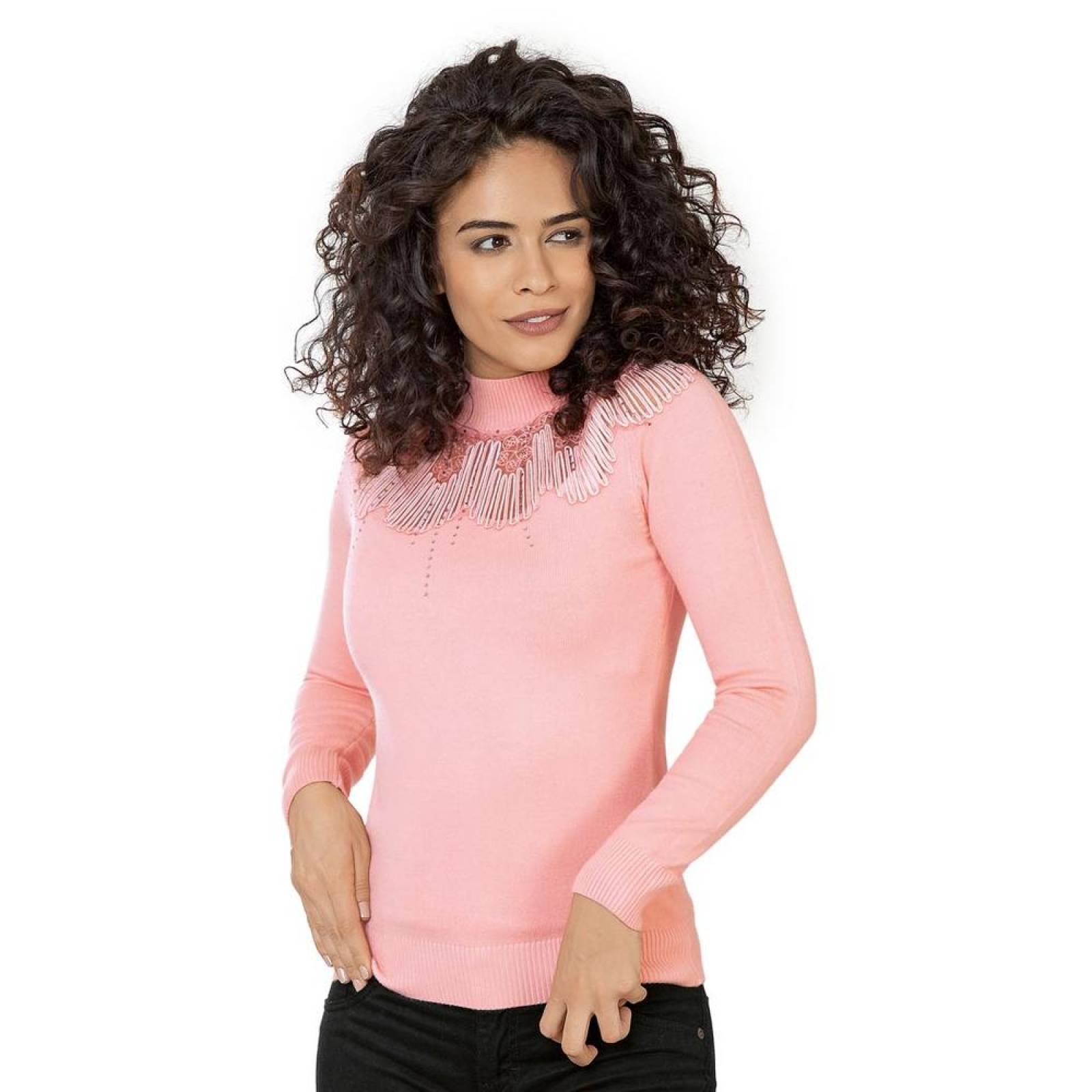 Sweater Capricho Mujer Rosa Spandex Cns-122 