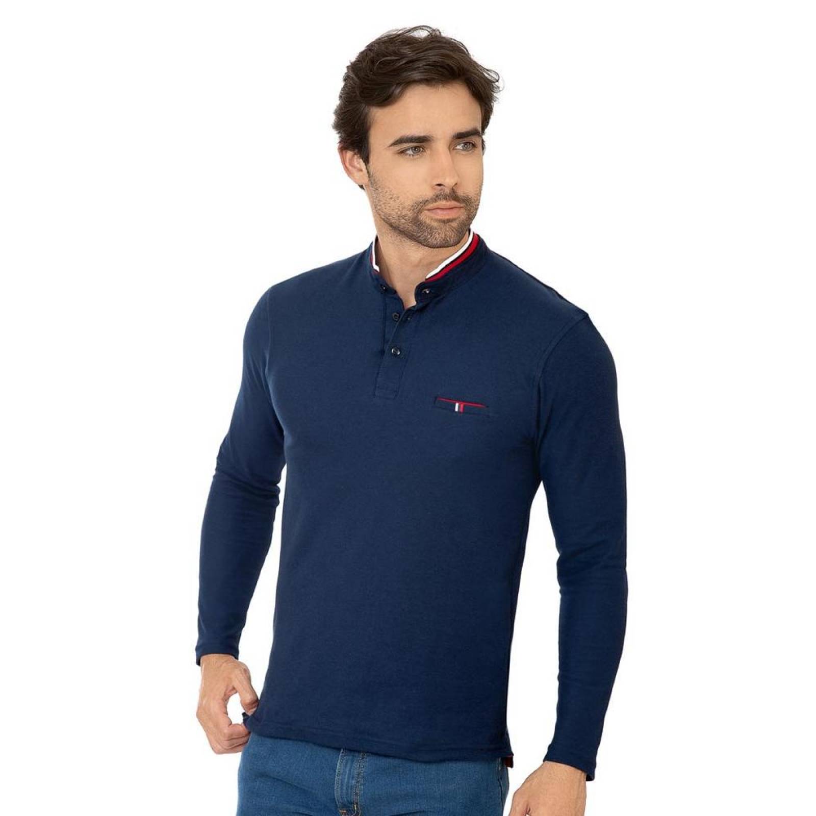 Playera Maba Sport Hombre Azul Pique Gevy 