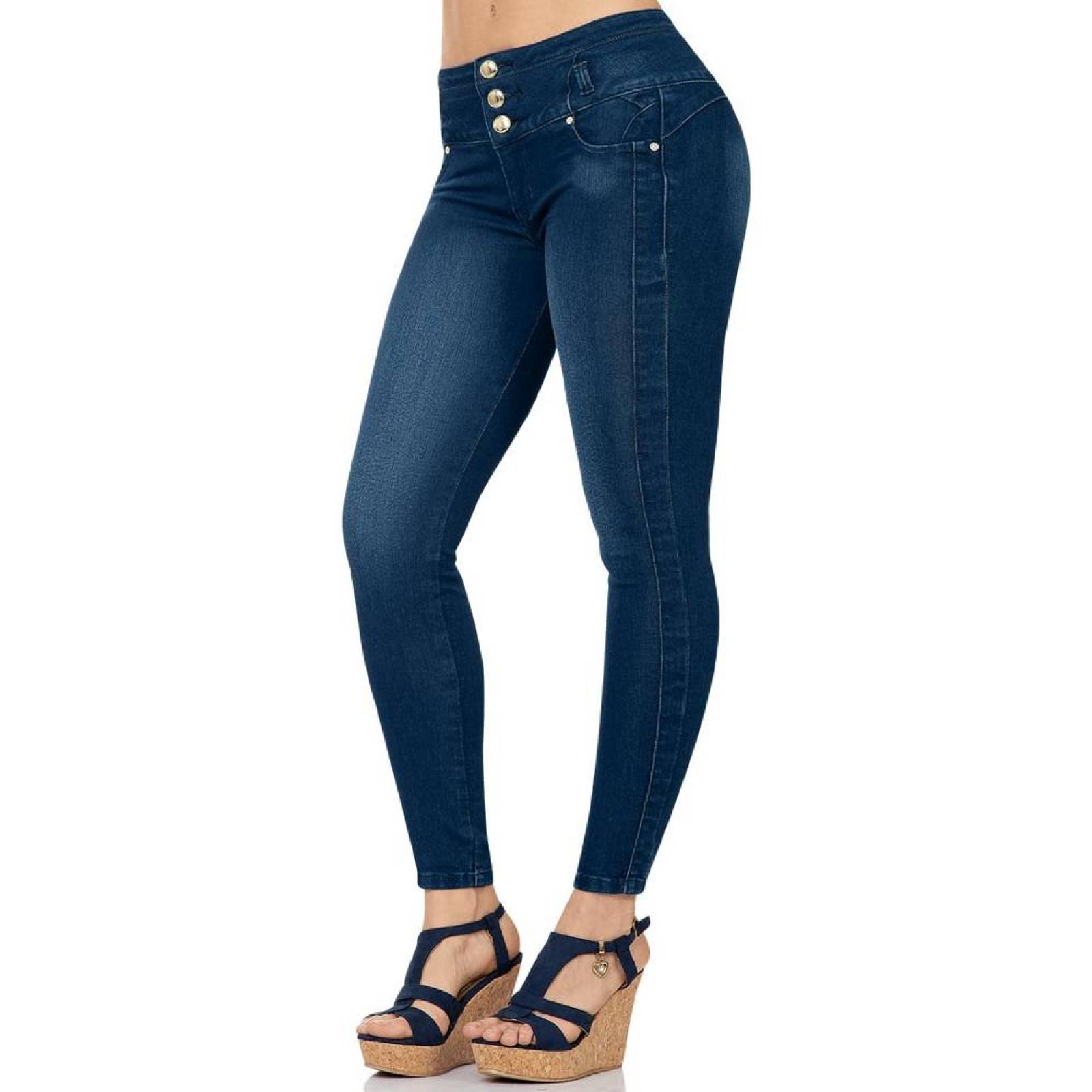 Jeans Moda Mujer Salvaje Tentación Indigo 63103307 Mezclilla Stretch 
