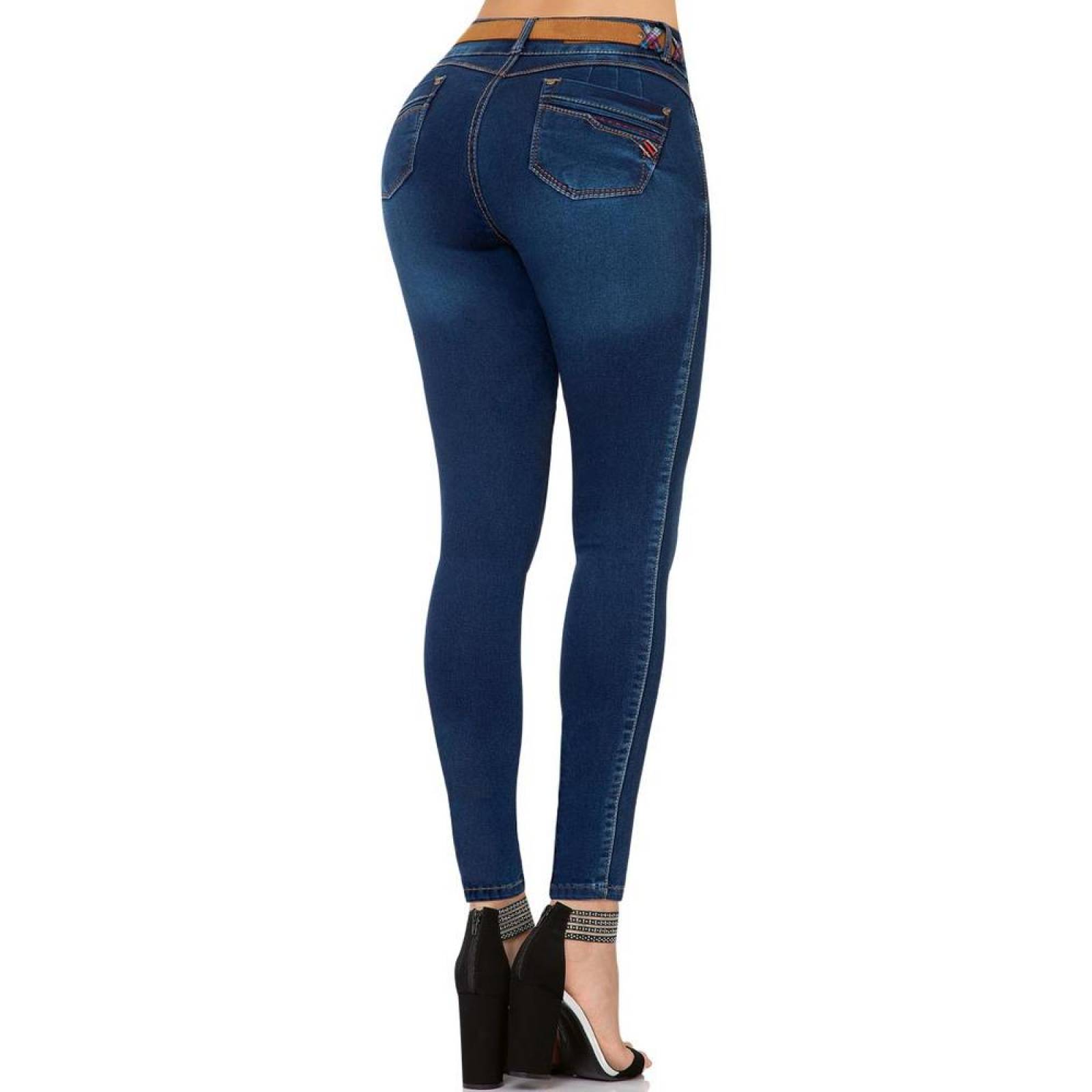 Jeans Moda Mujer Fergino Indigo 52903305 Mezclilla Stretch 