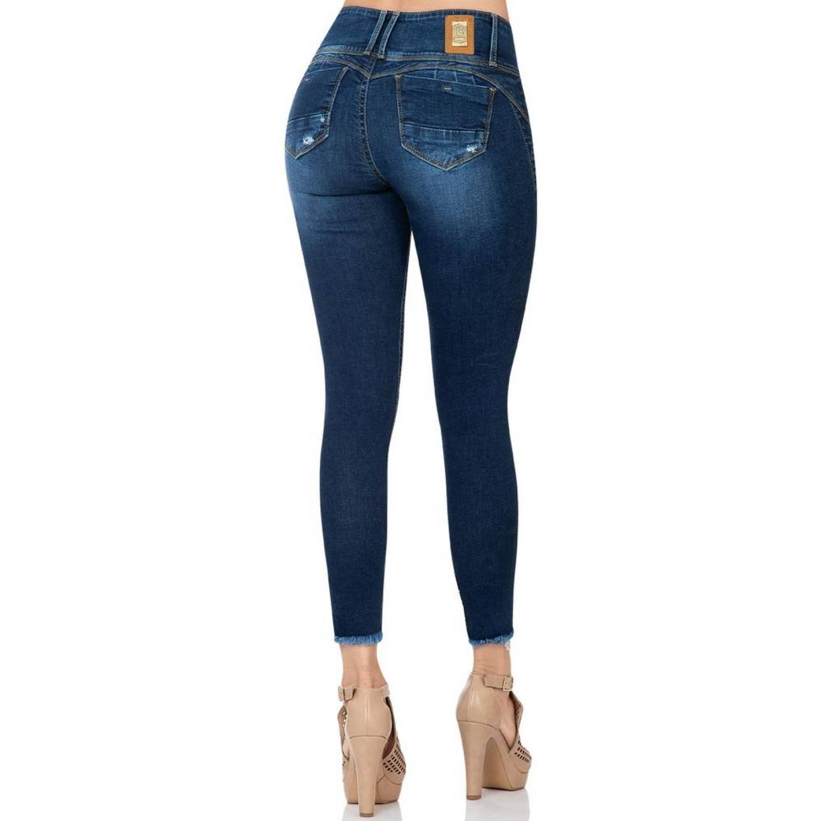 Jeans Moda Mujer Salvaje Tentación Indigo 71803315 Mezclilla Stretch 