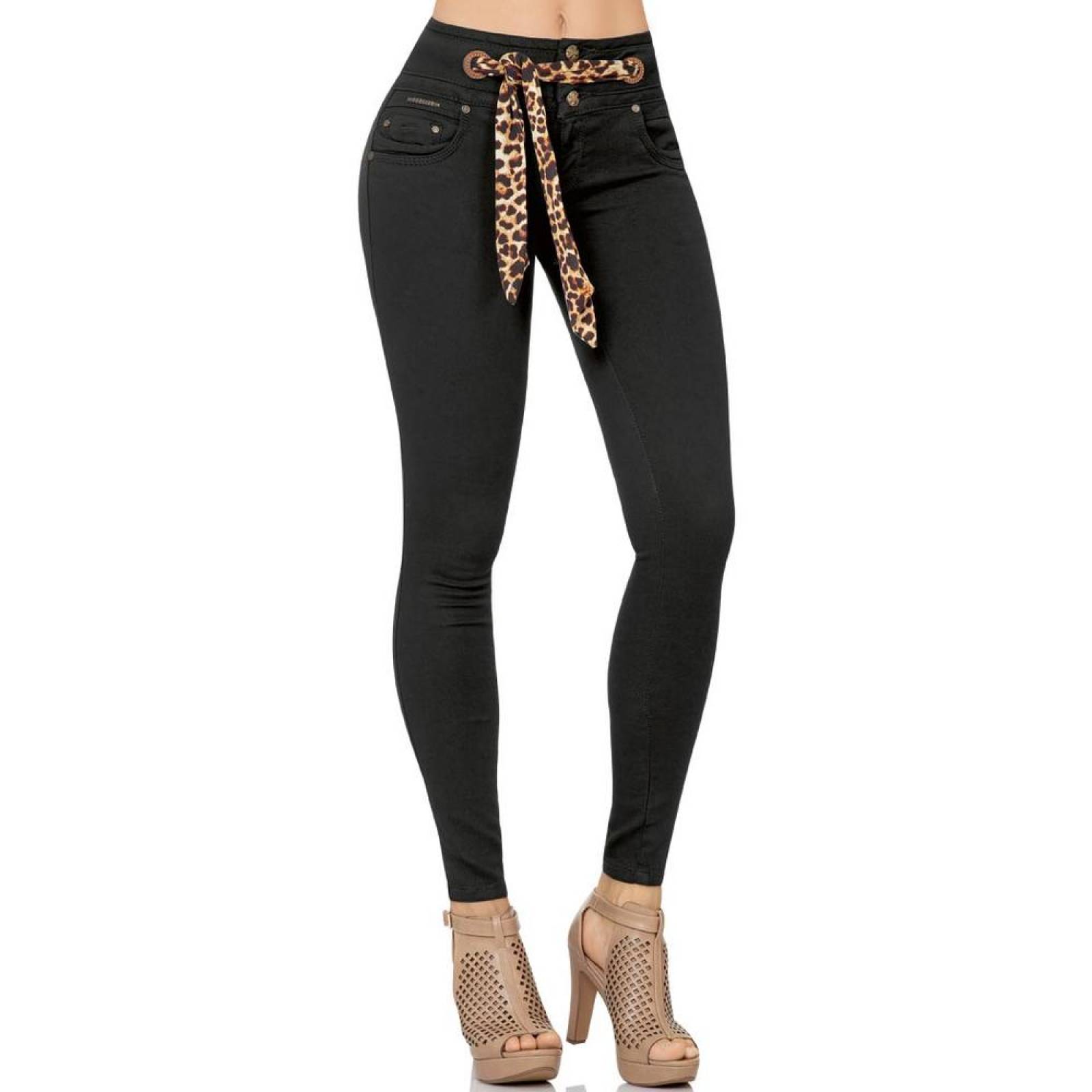 Jeans Moda Mujer Fergino Negro 52903307 Mezclilla Stretch 