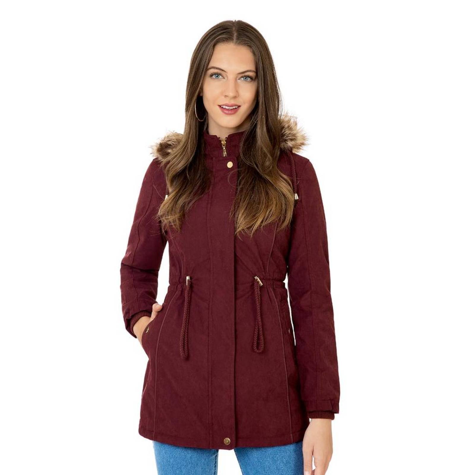 Chamarra Roosevelt Mujer Vino Gabardina