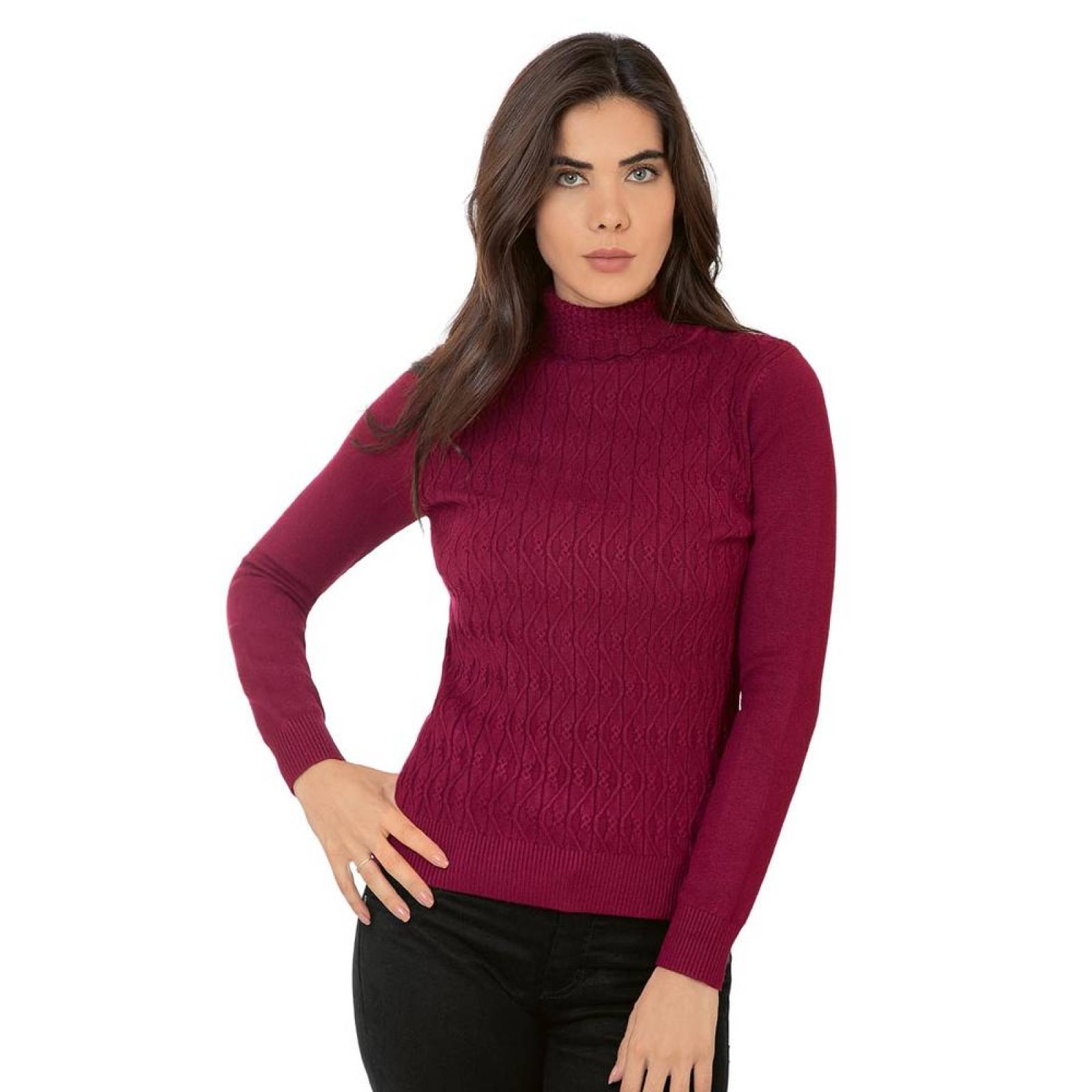 Sweater Por Salvaje Tentación Mujer Vino Spandex 