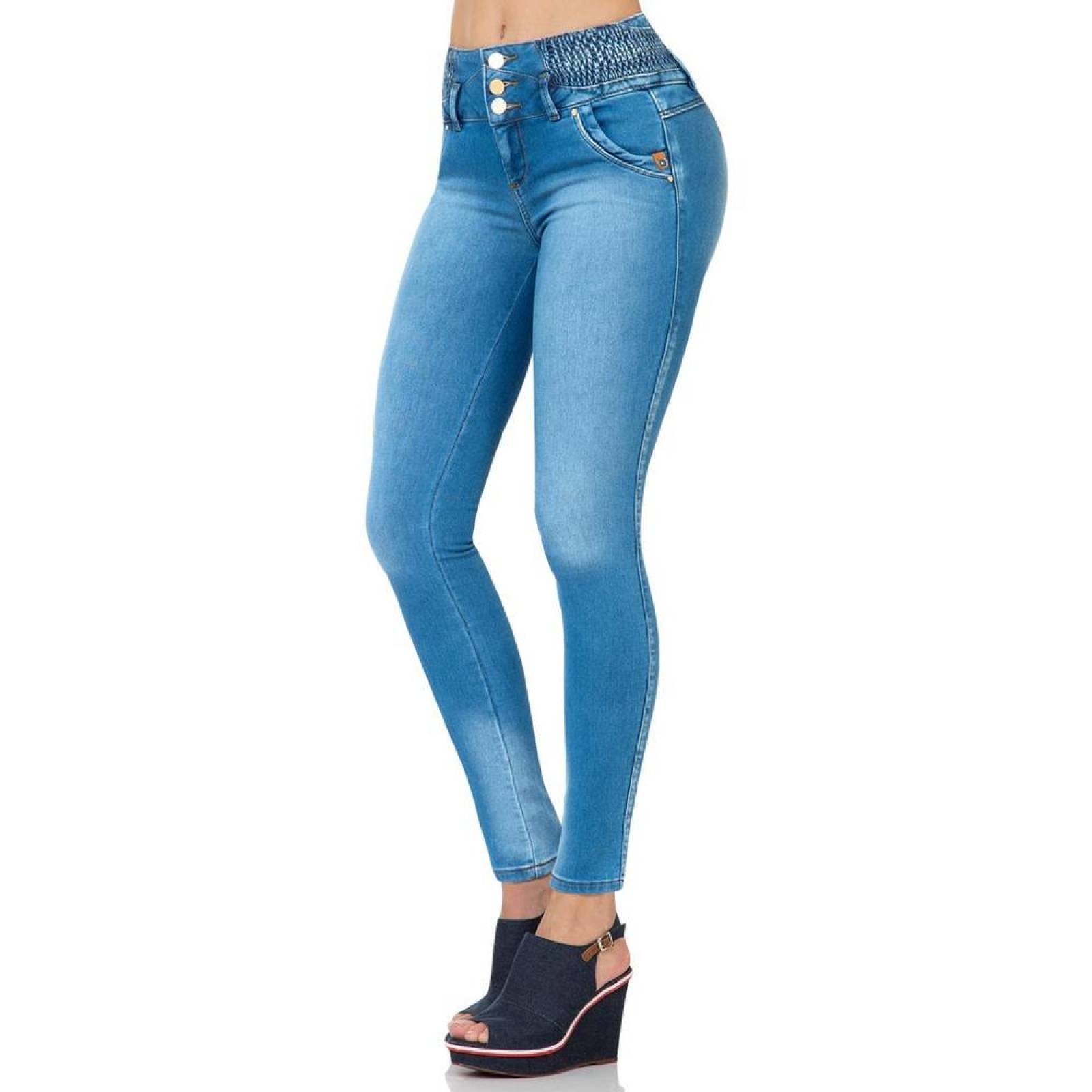 Jeans Moda Mujer Fergino Stone 52903303 Mezclilla Stretch 