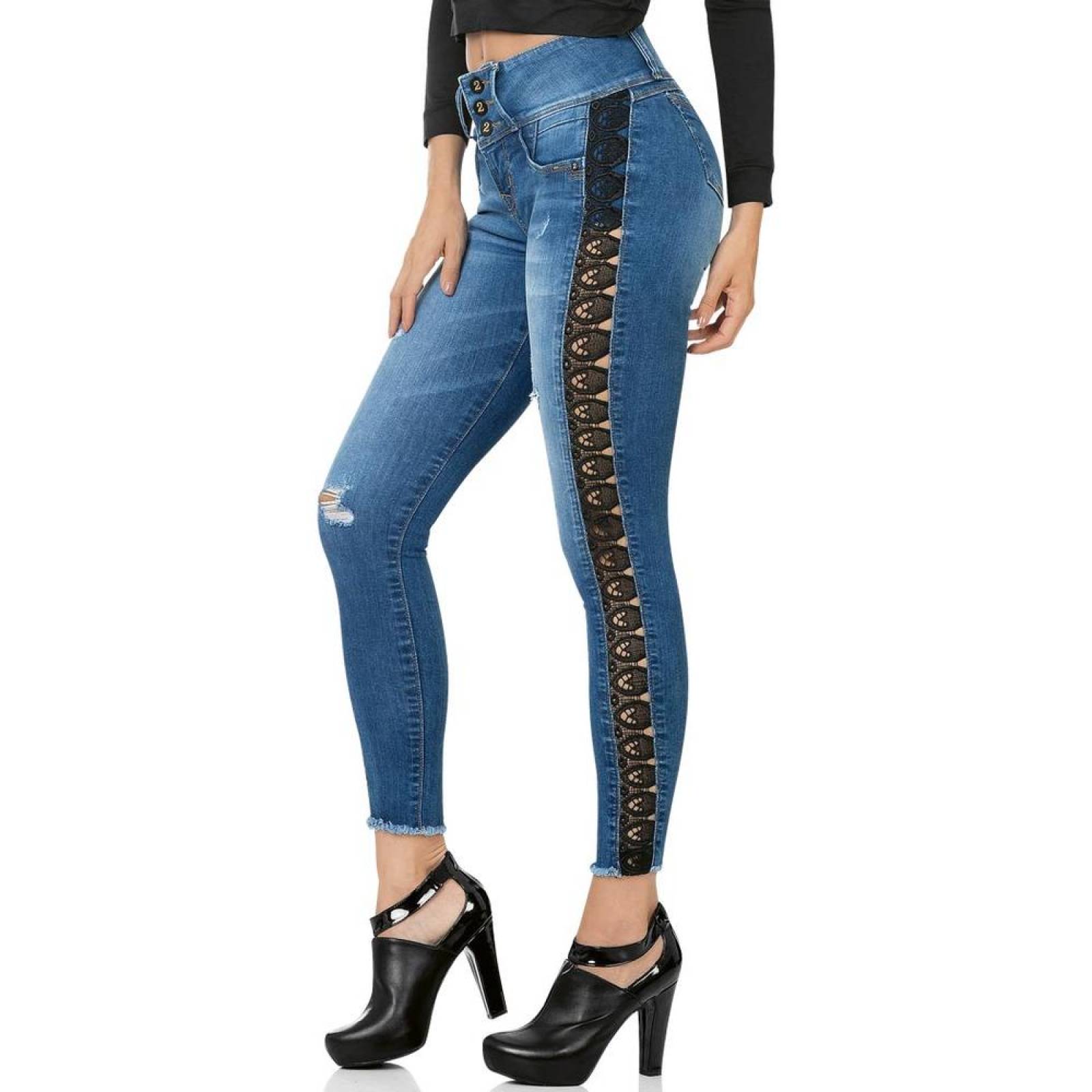 Jeans Moda Mujer Salvaje Tentacion Stone 71803311 Mezclilla Stretch
