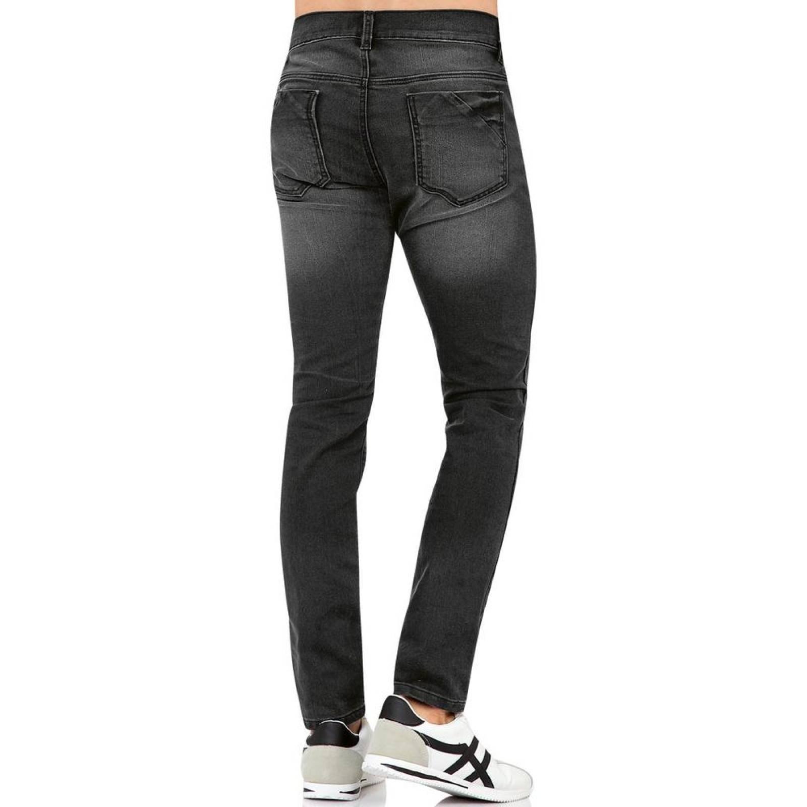 Jeans Moda Hombre Salvaje Tentación Negro 63103302 Mezclilla Stretch 