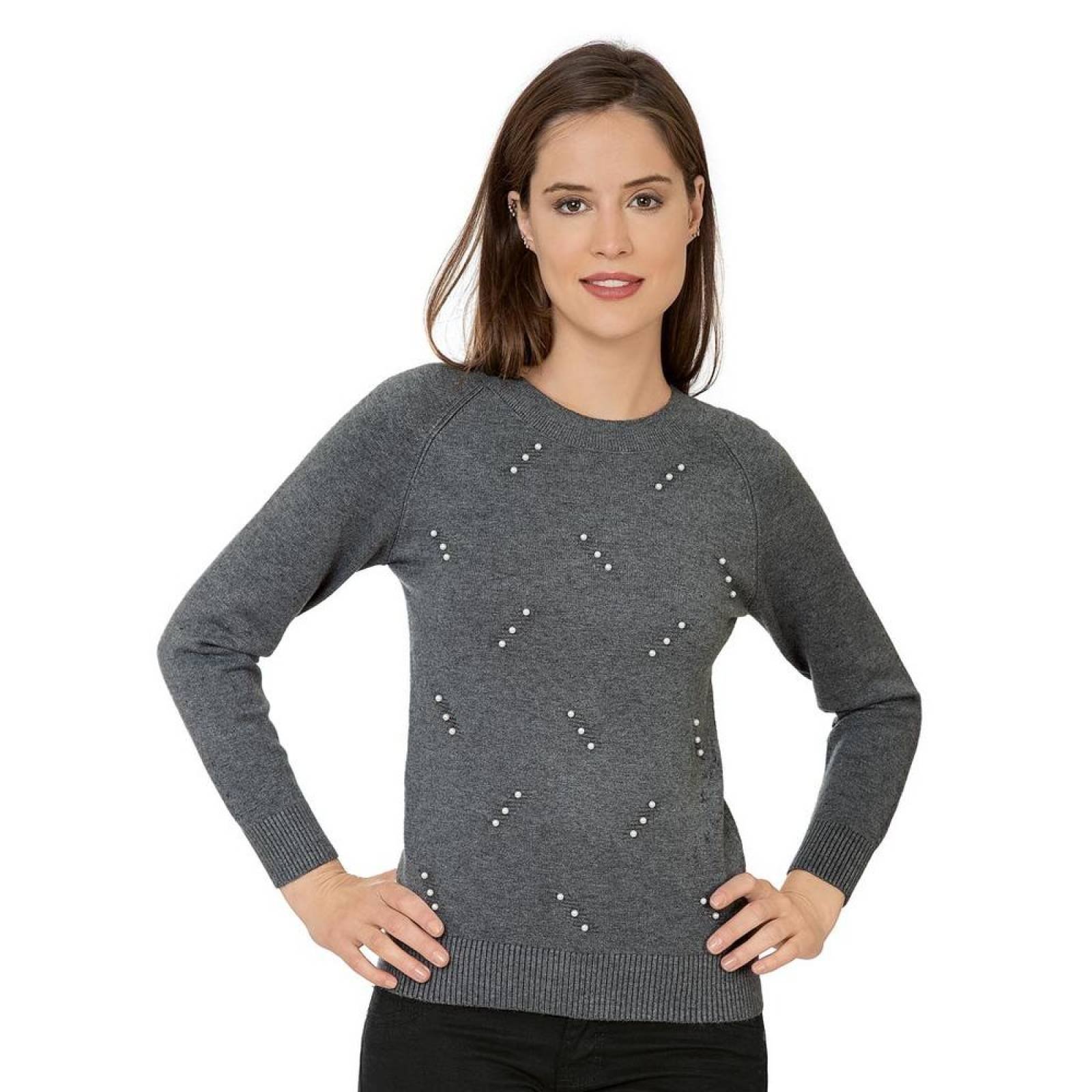 Sweater Capricho Mujer Gris Spandex Cns-121 