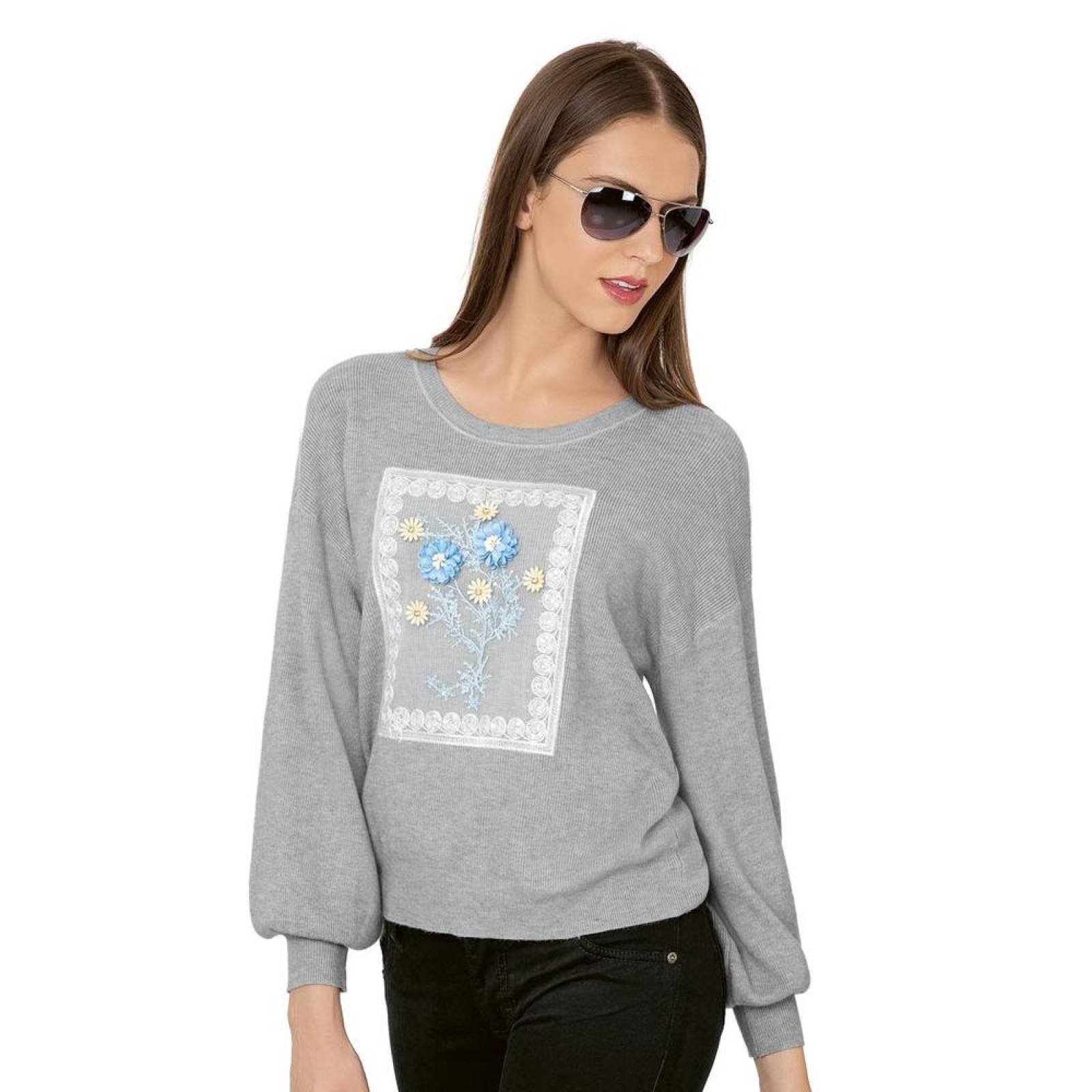 Sweater Mujer Salvaje Tentación Gris 76803303 Spandex 