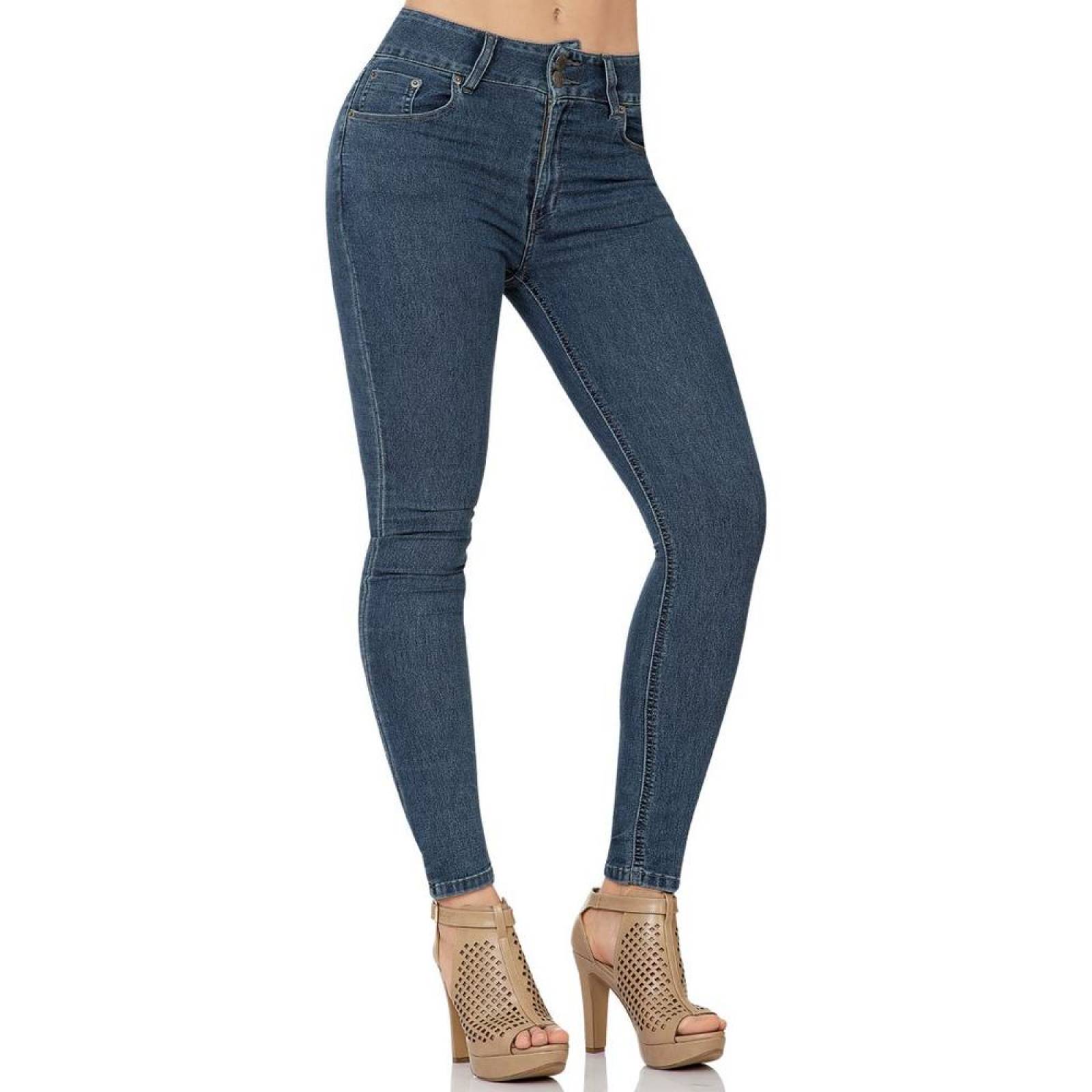 Jeans Básico Mujer Oggi Satin 59102091 Mezclilla Stretch 