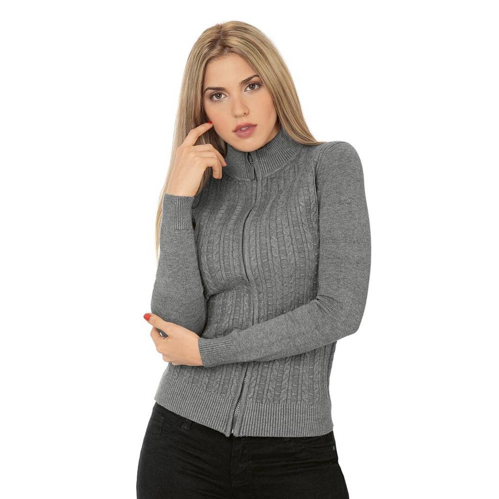 Sweater Capricho Mujer Gris Spandex Cns-132 