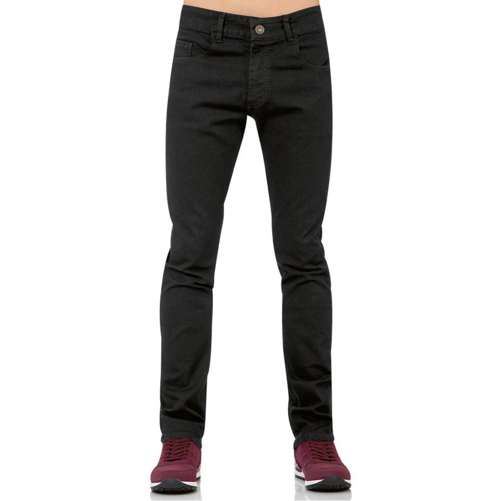Jeans Básico Hombre Salvaje Tentación Negro 63103301 Mezclilla Stretch 