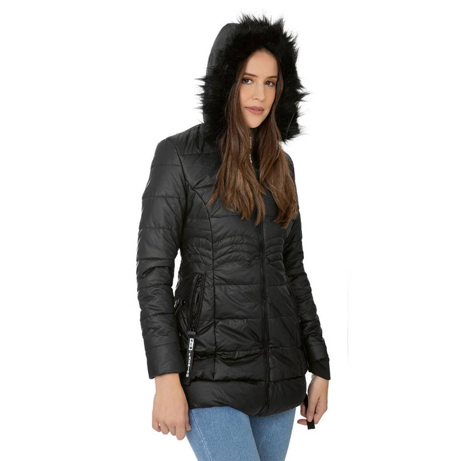 Chamarra Mujer Roosevelt Negro 50103343 Vini Piel 