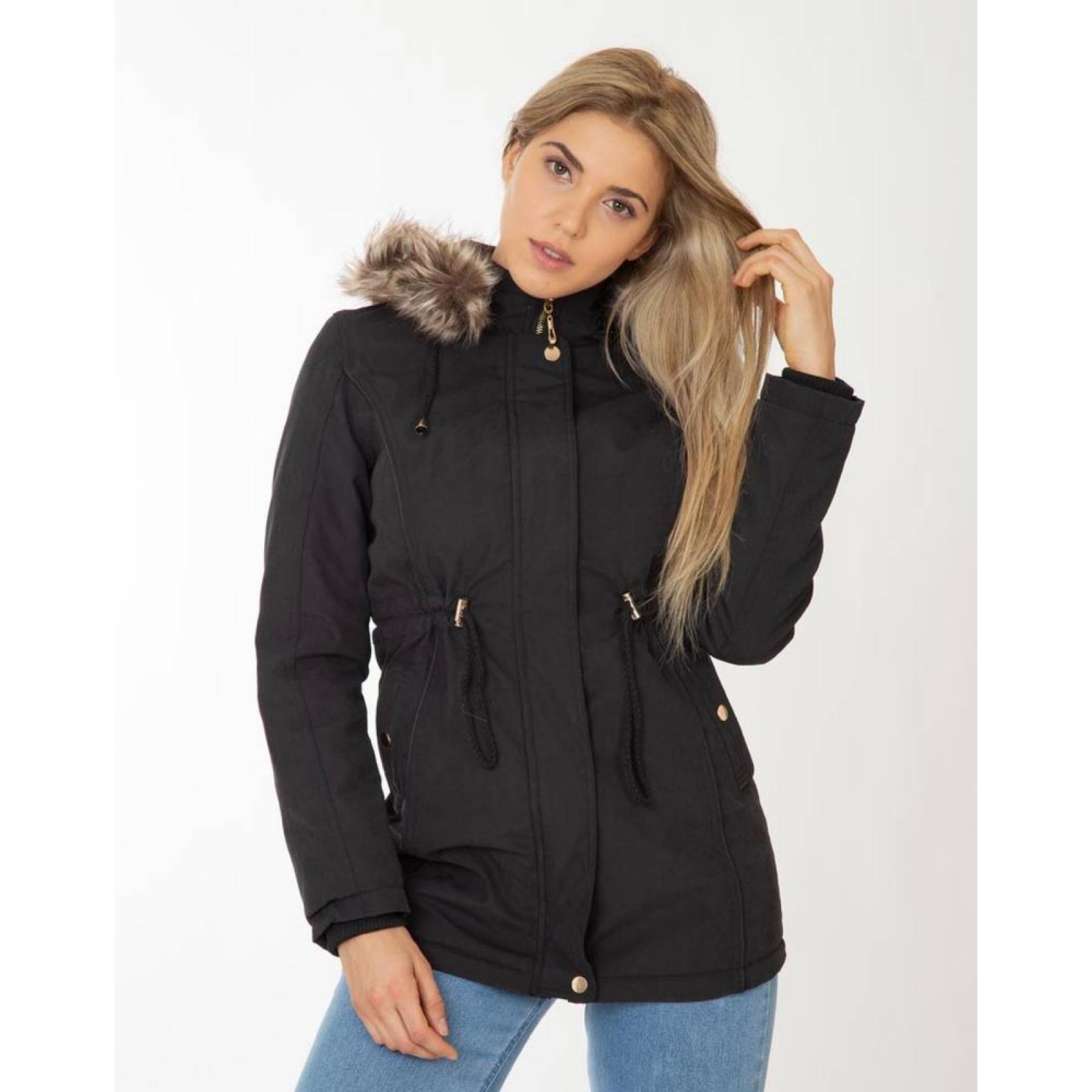 Chamarra Mujer Roosevelt Negro 50103339 Gabardina 