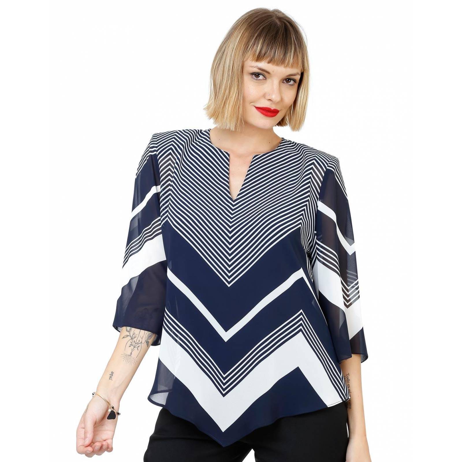 Blusa Moda Mujer Paloma Hueso 56403820 Poliéster – stfashion.mx