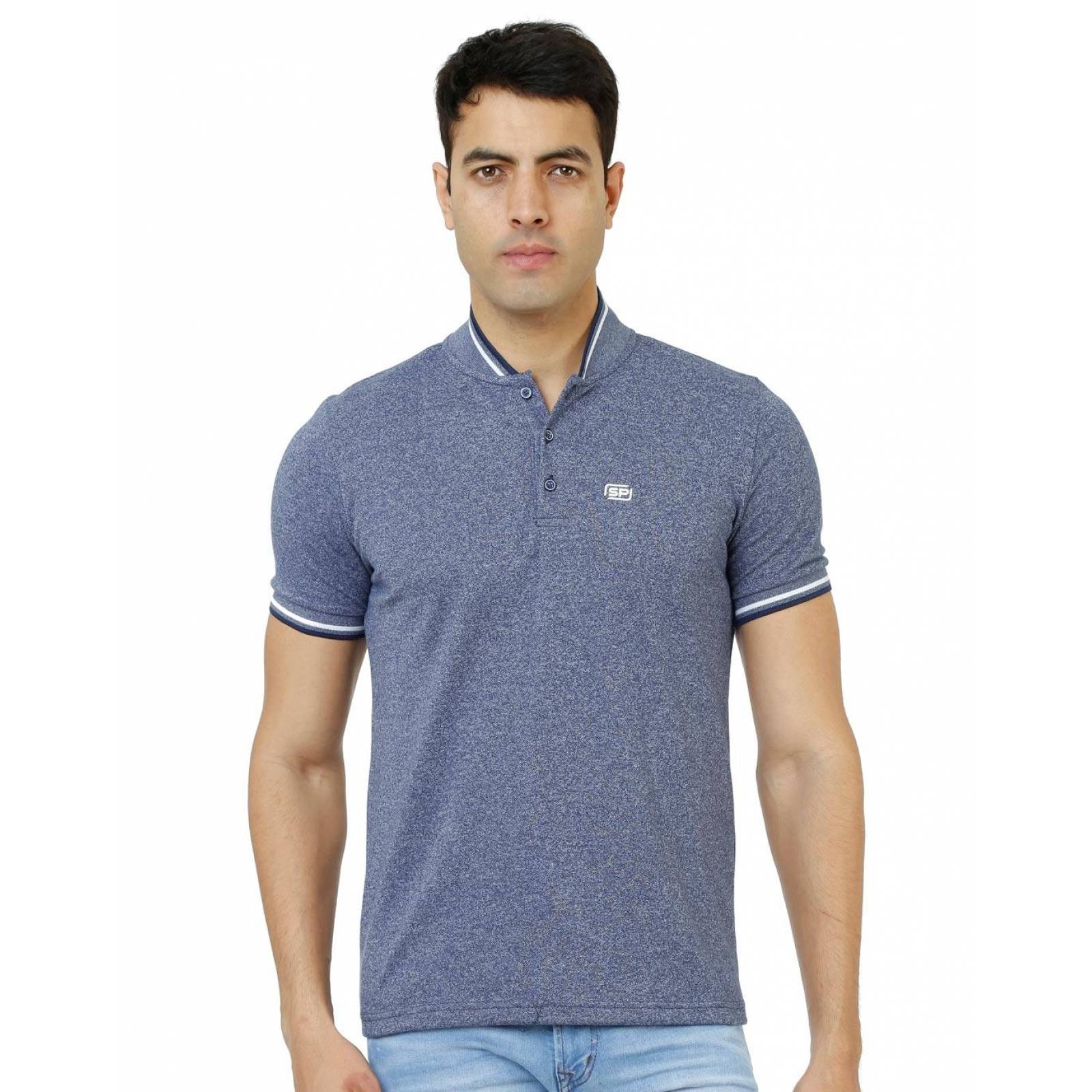 Playera Moda Hombre Silver Plate Marino 60203407 Piqué 