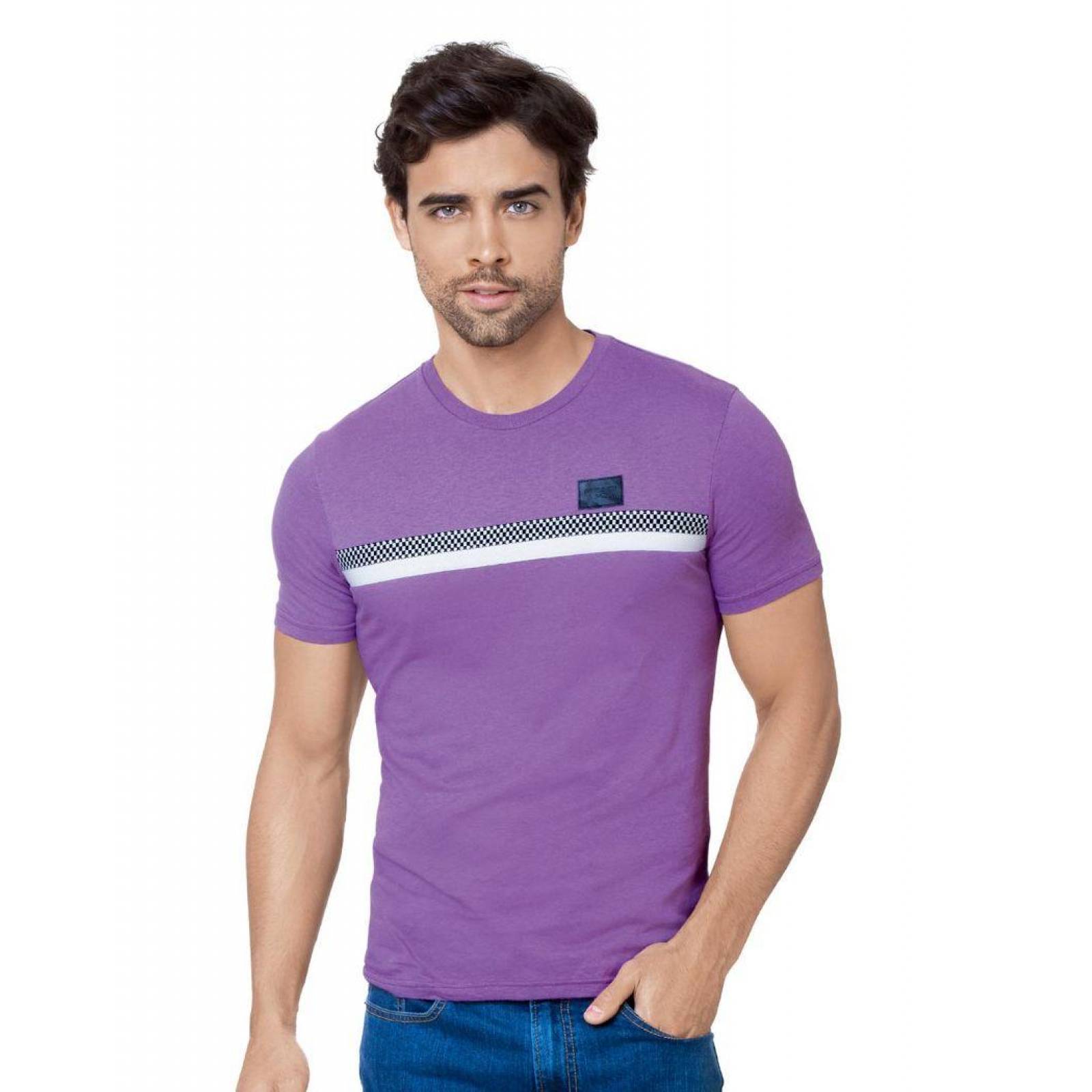 Playera Moda Hombre Silver Plate Lila 60203109 Algodón 