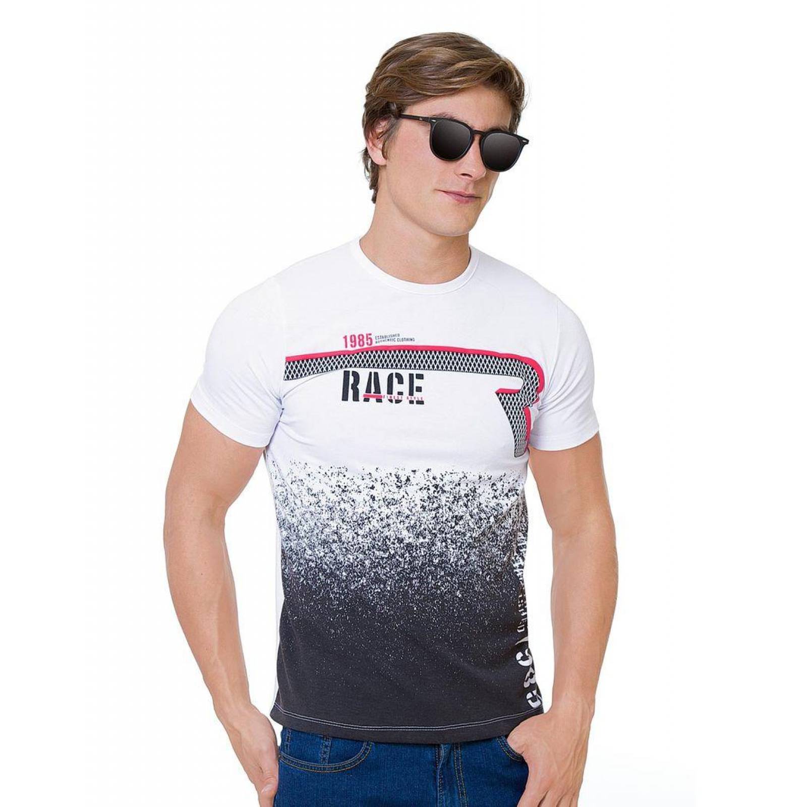 Playera Moda Hombre Salvaje Tentación Blanco 70503102 Algodón 