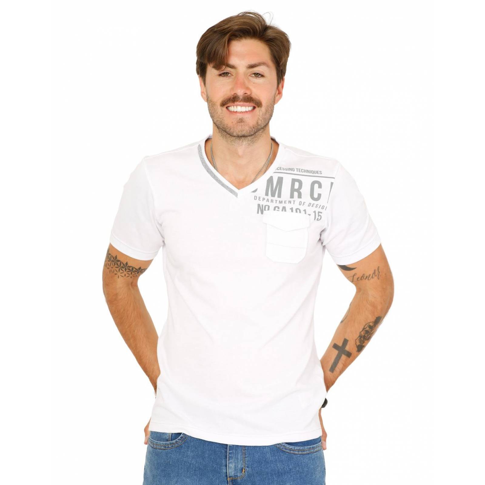 Playera Moda Hombre Salvaje Tentación Blanco 71603430 Algodón Poliéster 