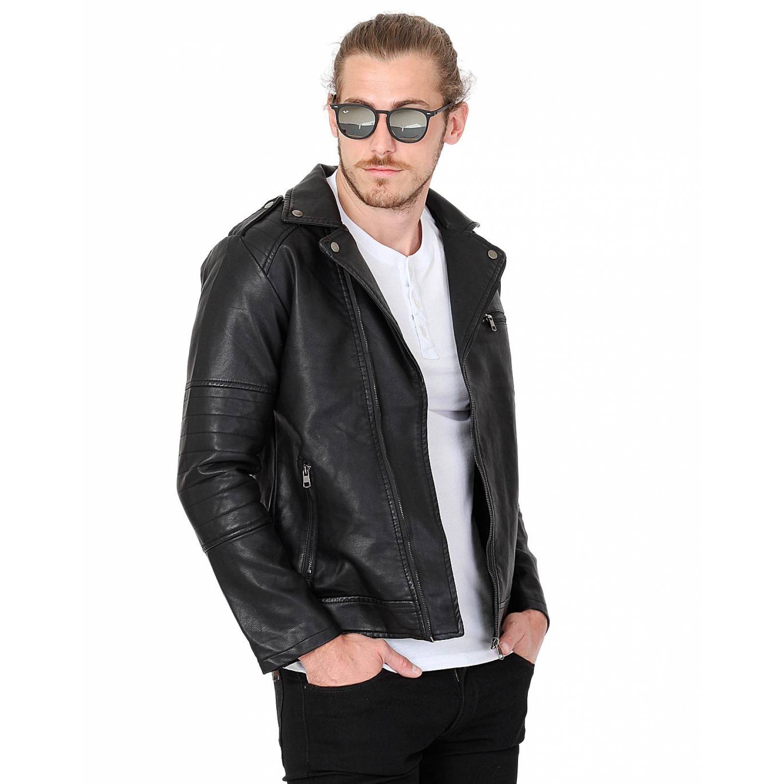 Chamarra Hombre Roosevelt Negro 50103613 Vini Piel
