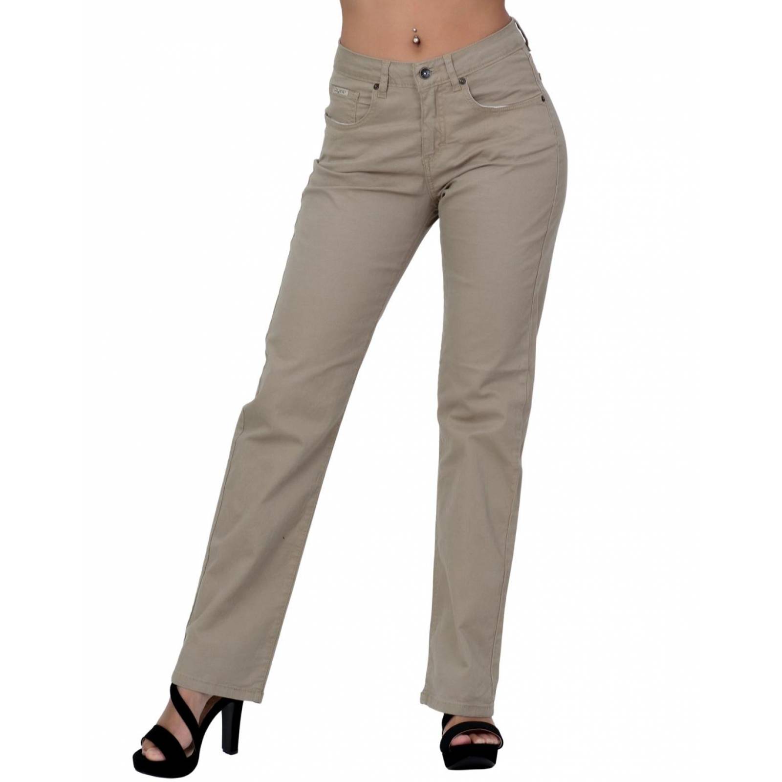 Pantalón Casual Mujer Dayana Beige 50803609 Gabardina Stretch 