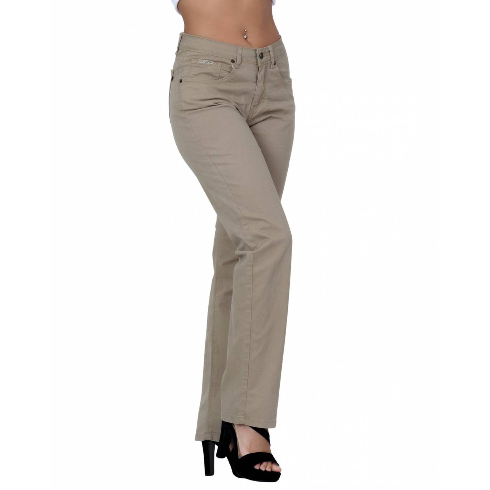 Pantalón Casual Mujer Dayana Beige 50803609 Gabardina Stretch 