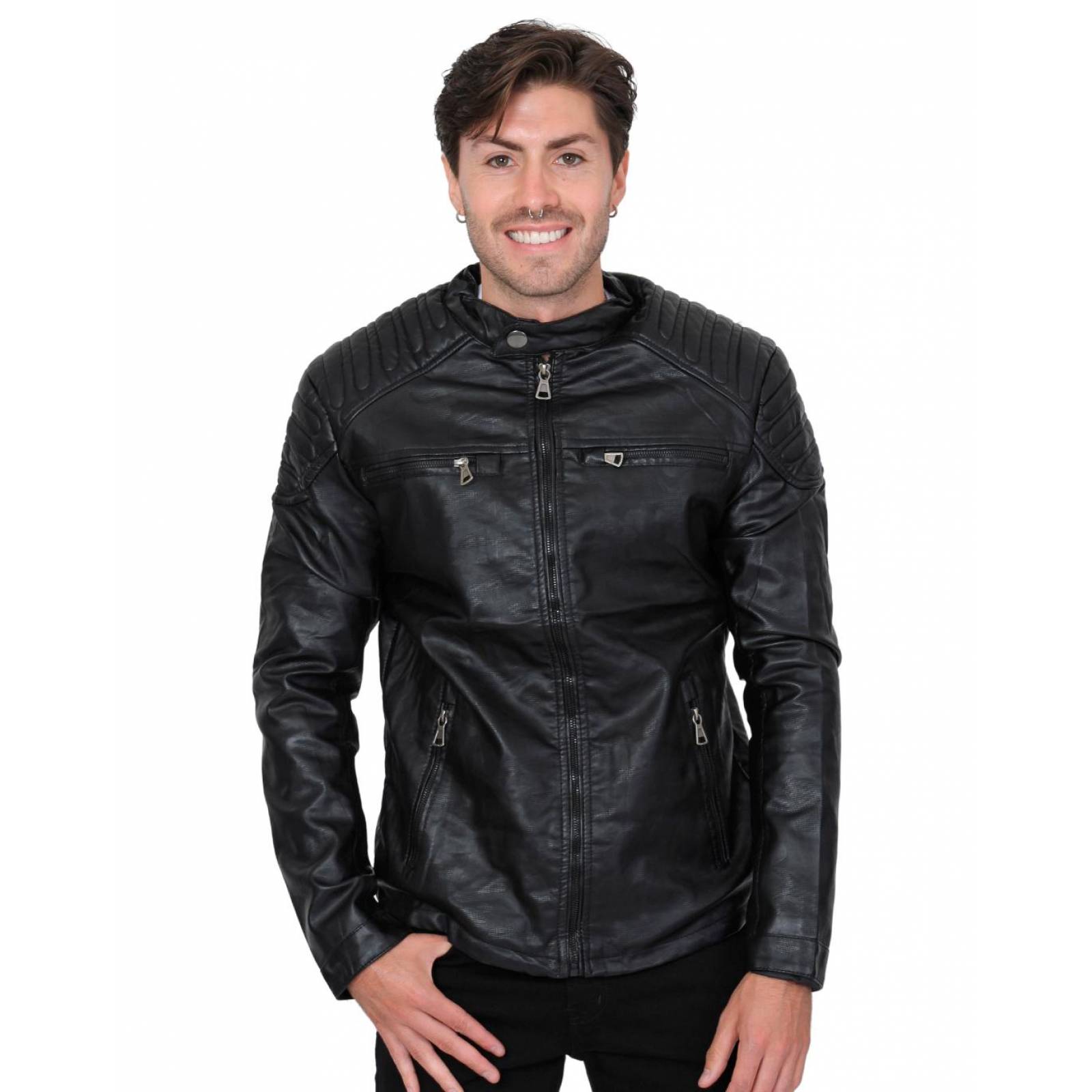 Chamarra Hombre Roosevelt Negro 50103672 Vini Piel 