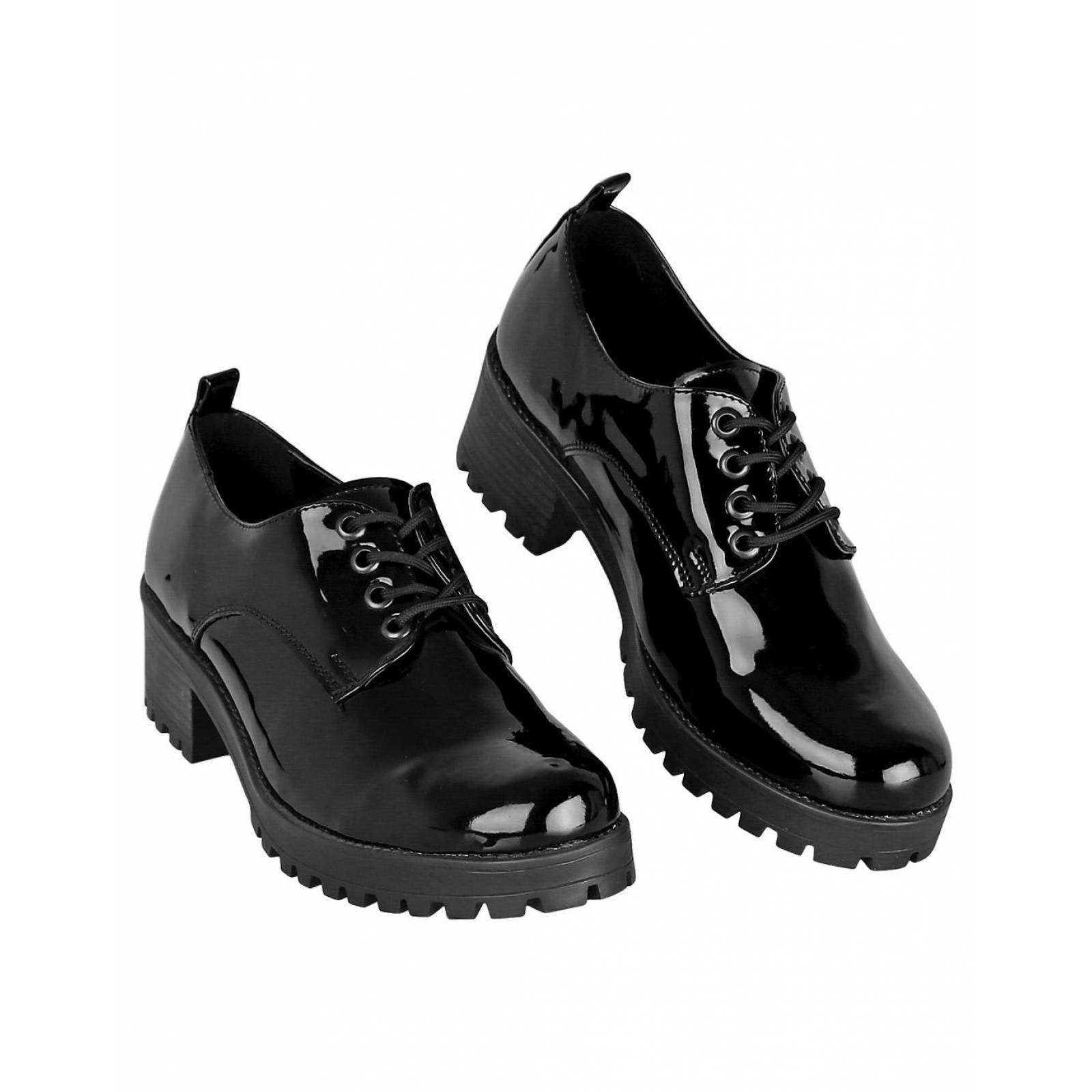 Zapato Casual Mujer Capa De Ozono Negro 00403109 Tipo Charol 