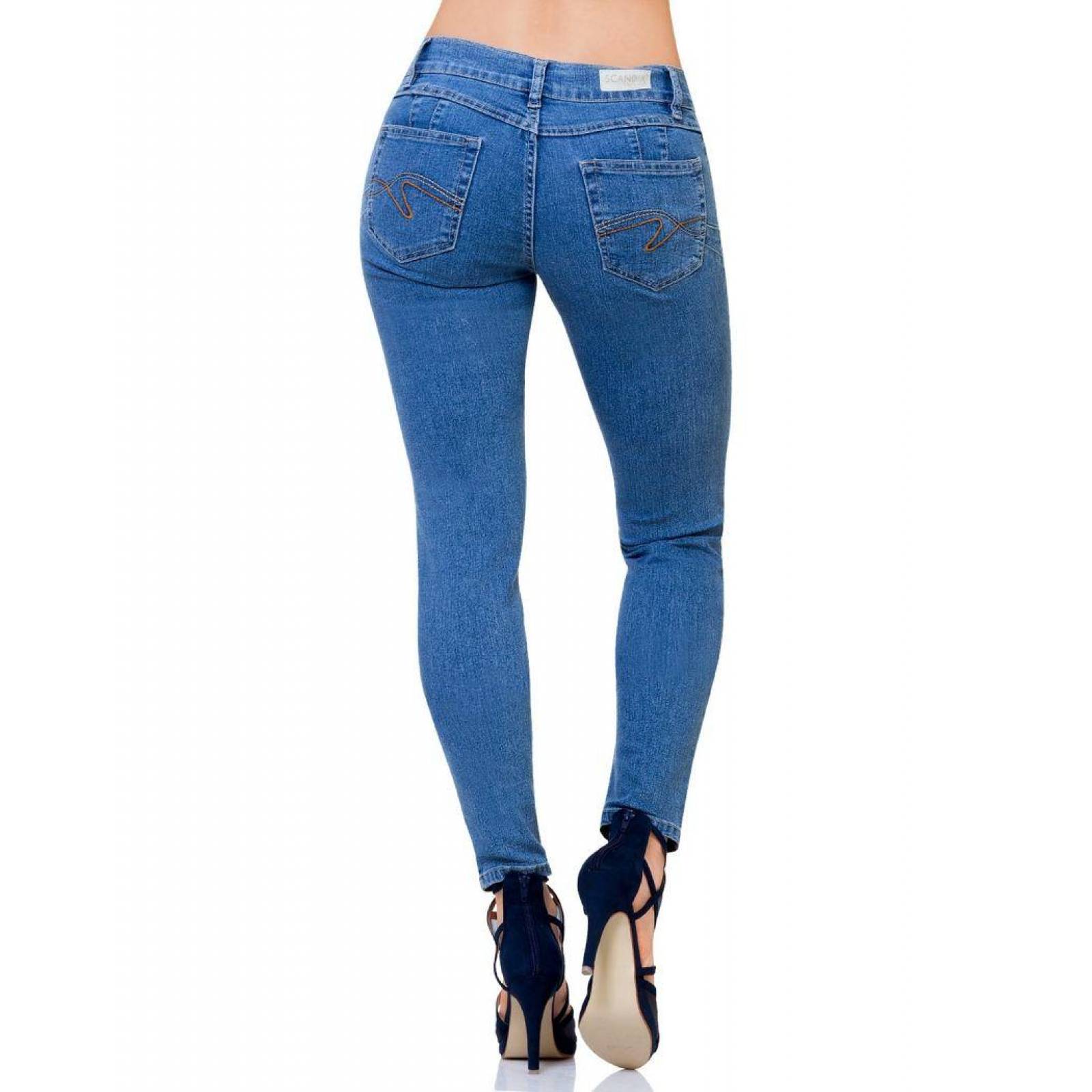 Jeans Básico Mujer SCandia Bleach 65000796 Mezclilla Stretch