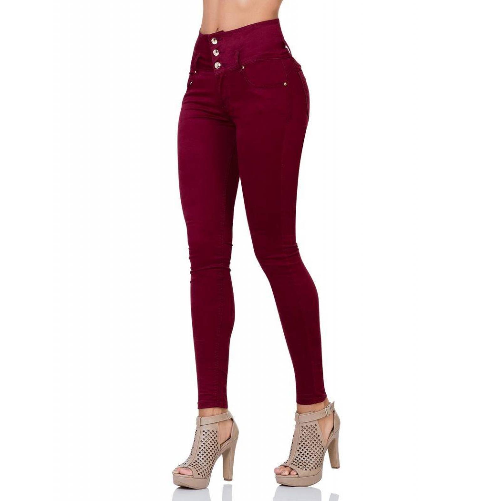 Pantalón Casual Mujer Furor Vino 62105017 Gabardina Stretch
