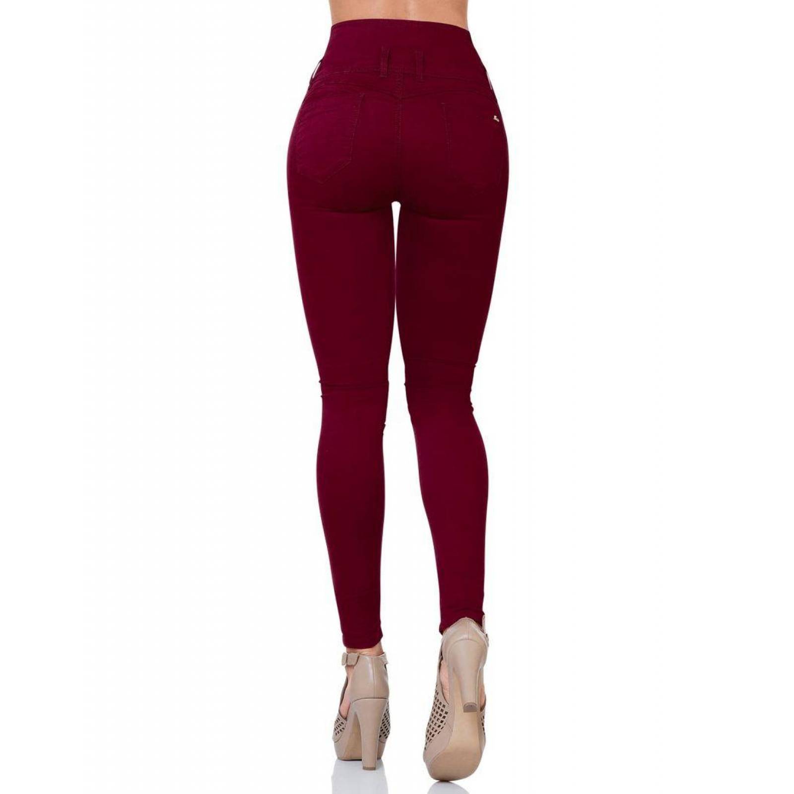 Pantalón Casual Mujer Furor Vino 62105017 Gabardina Stretch