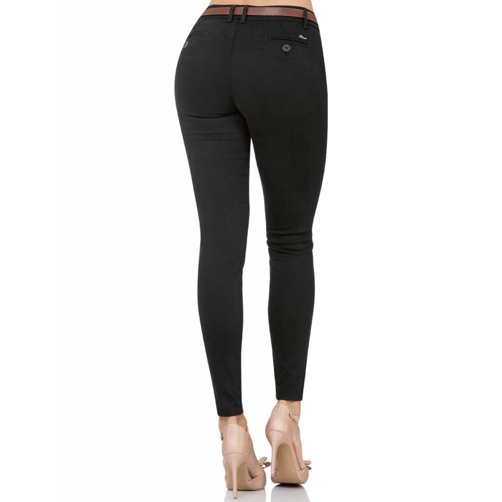 Pantalón Casual Mujer Furor Negro 62103775 Gabardina Stretch 