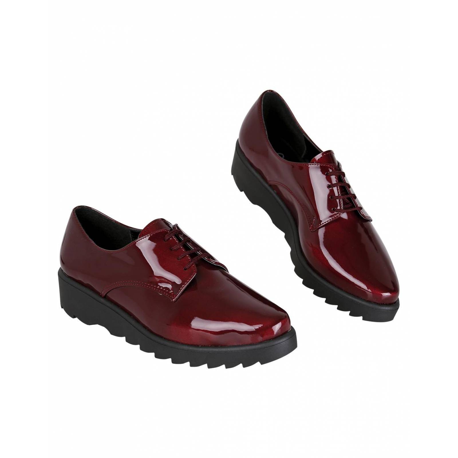 Zapato Casual Mujer Salvaje Tentación Vino 00303215 Tipo Charol 