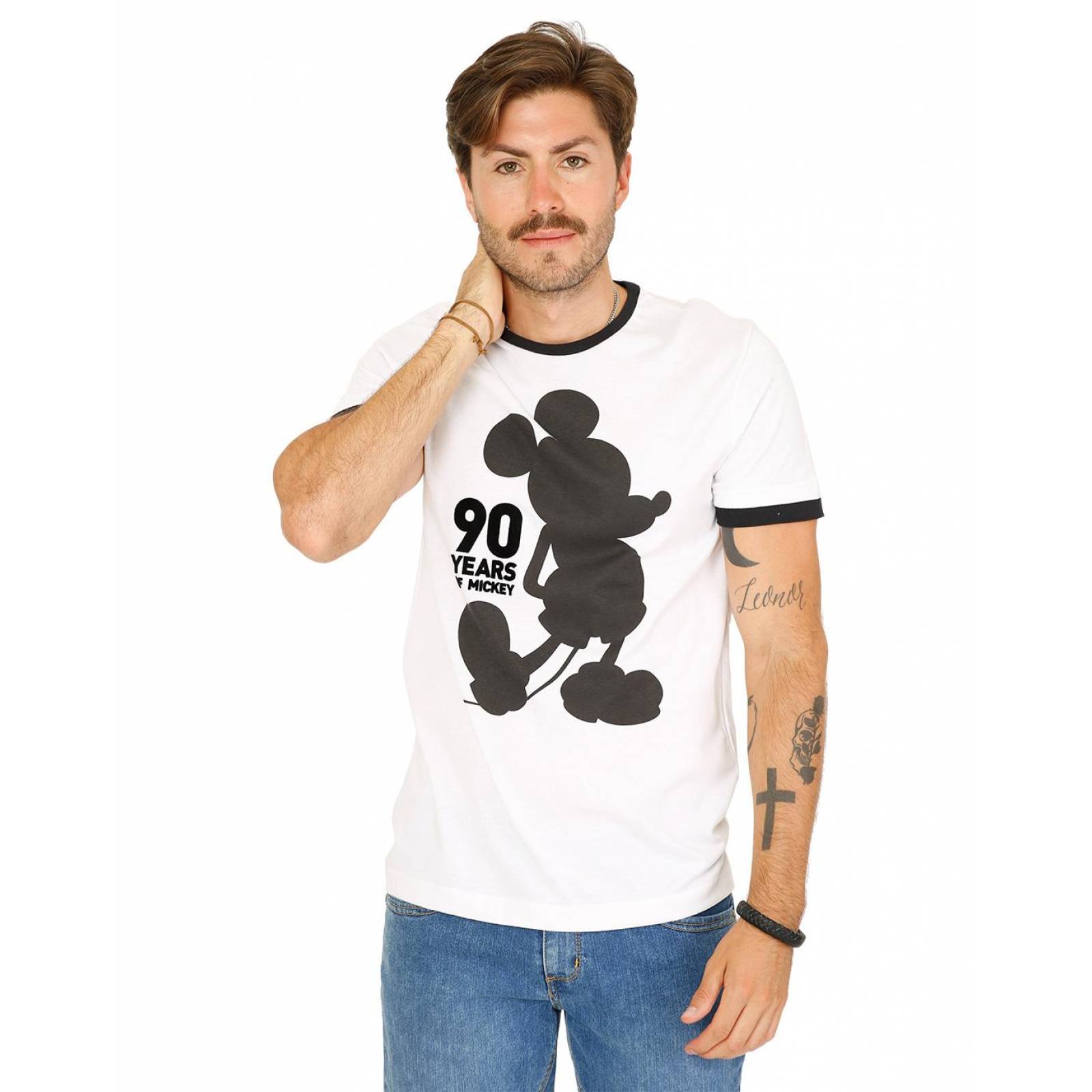 Playera Moda Hombre Disney Blanco 73003033 Algodón 