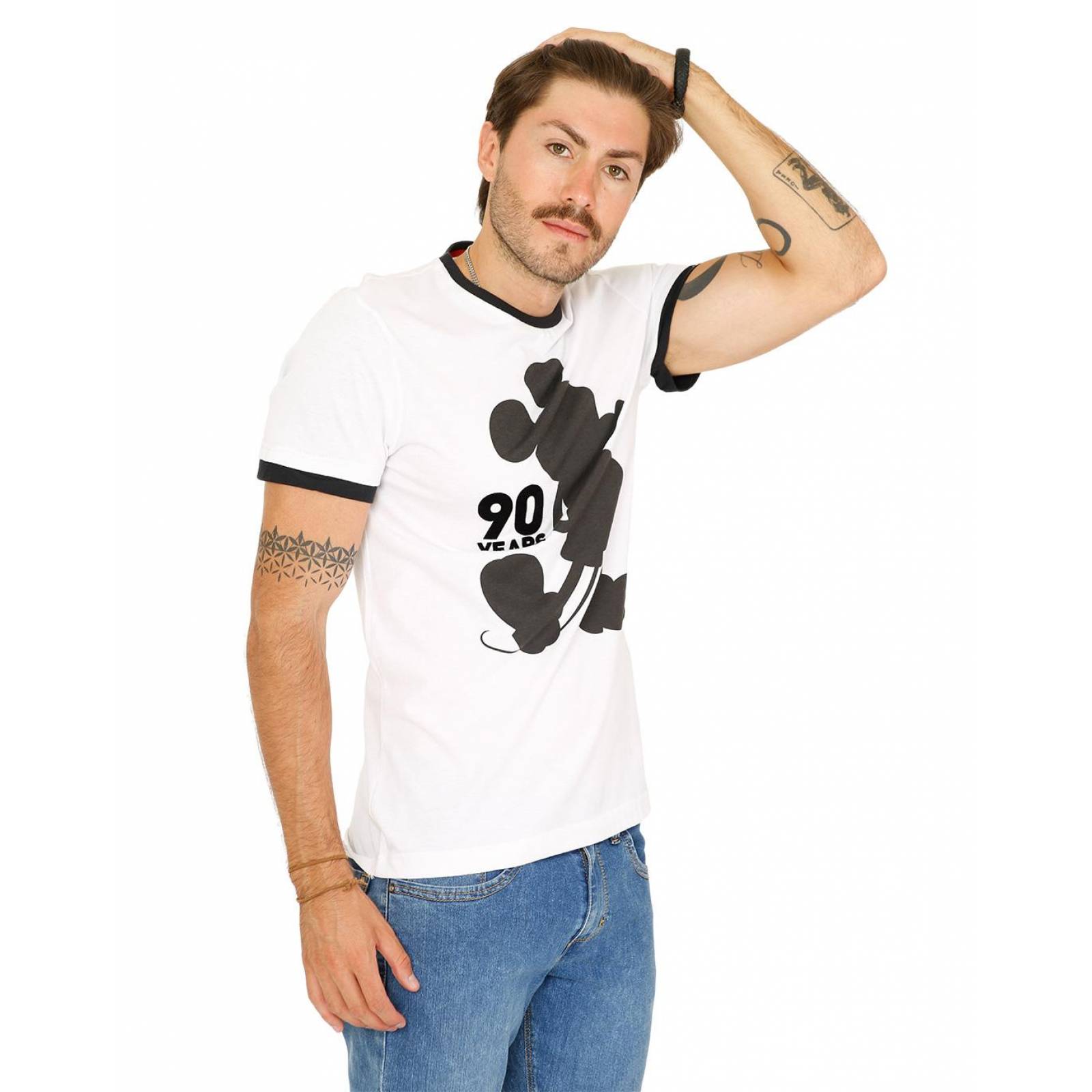 Playera Moda Hombre Disney Blanco 73003033 Algodón 