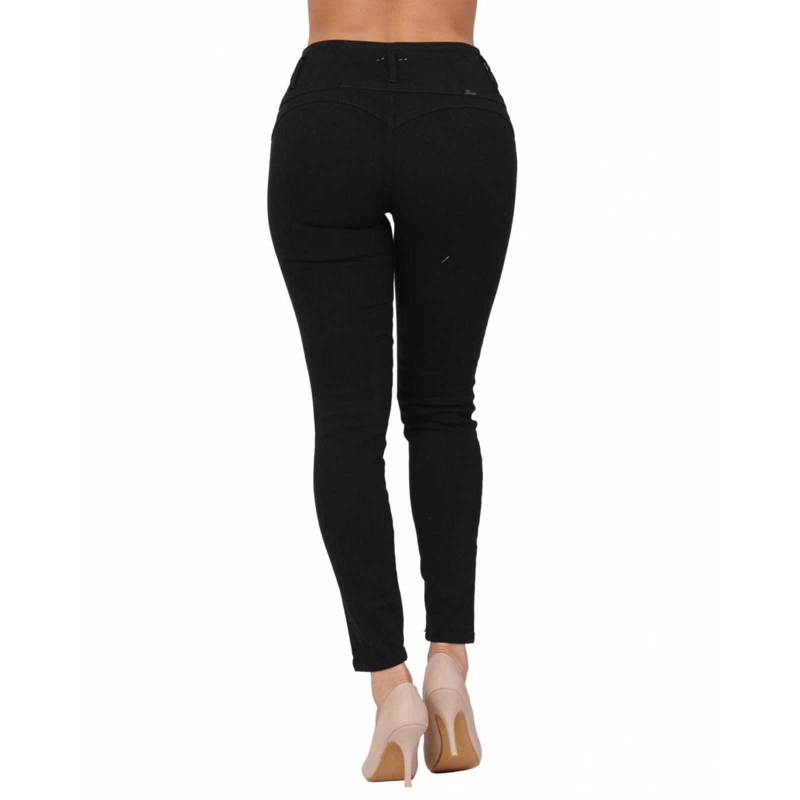 Jeans Básico Mujer Furor Negro 62105426 Mezclilla Stretch