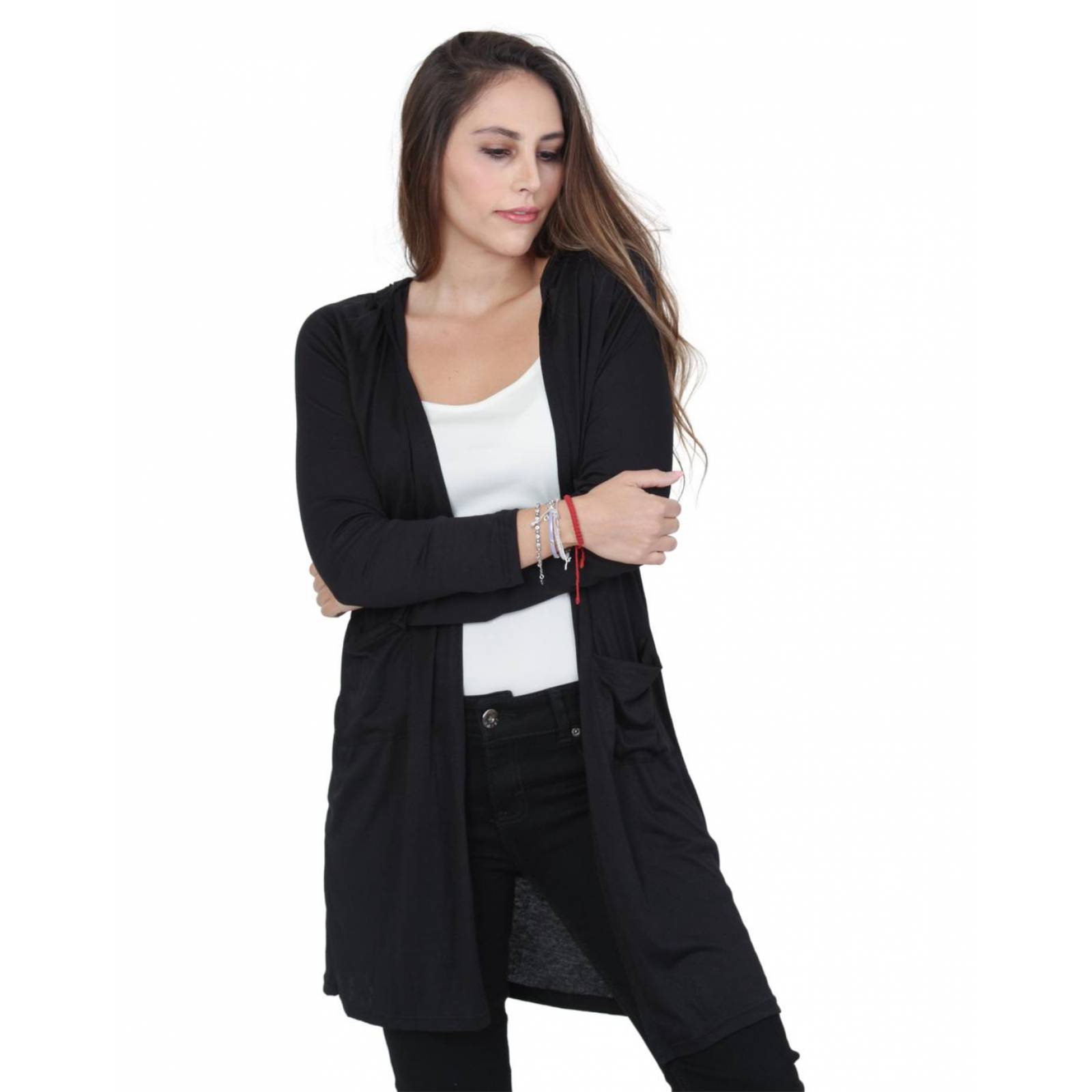 Saco Mujer Casual Cardigan Negro Stfashion 50003690 