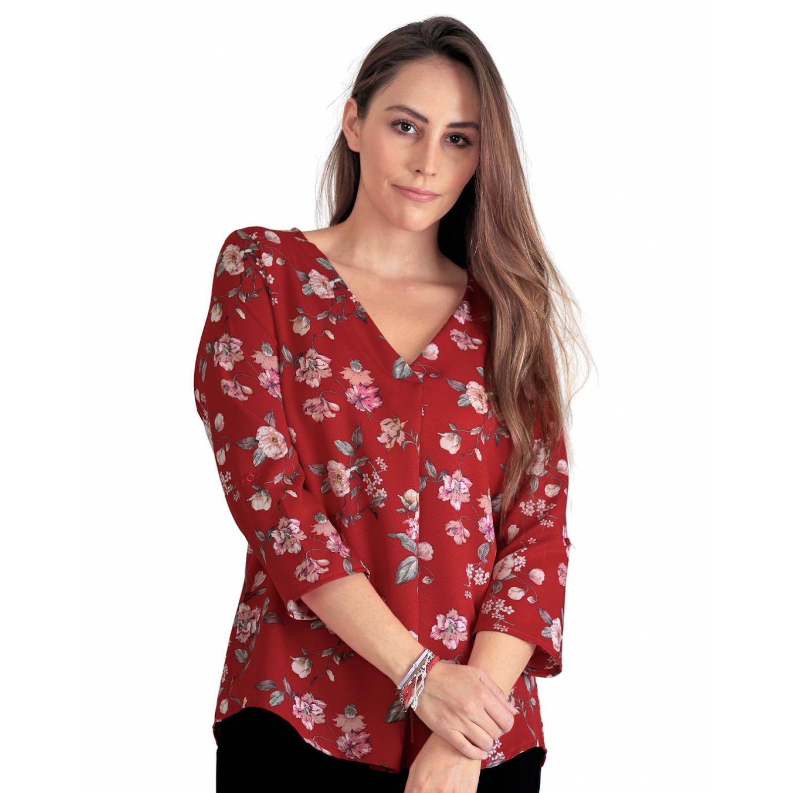 Blusa Moda Mujer Stfashion Rojo 60403818 Rayón 