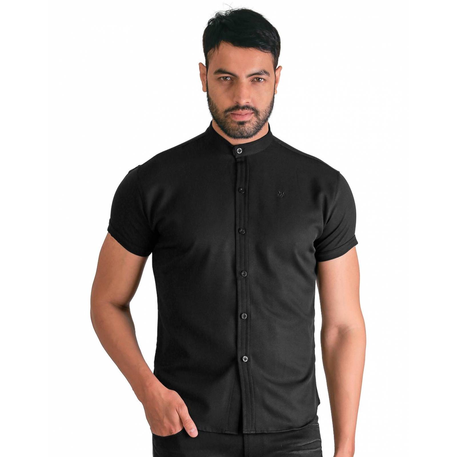 Camisa casual de hombre negra