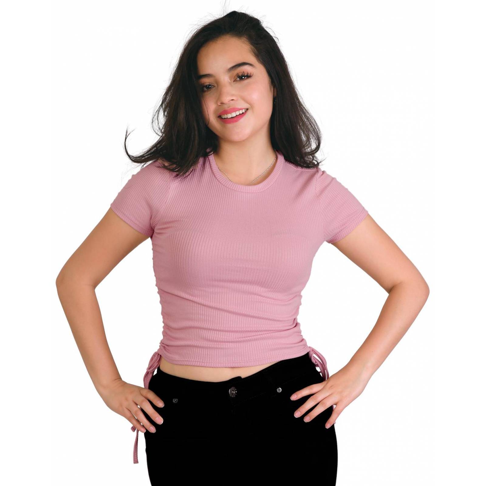 Playera Mujer Básico Camiseta Rosa Stfashion 61903810 