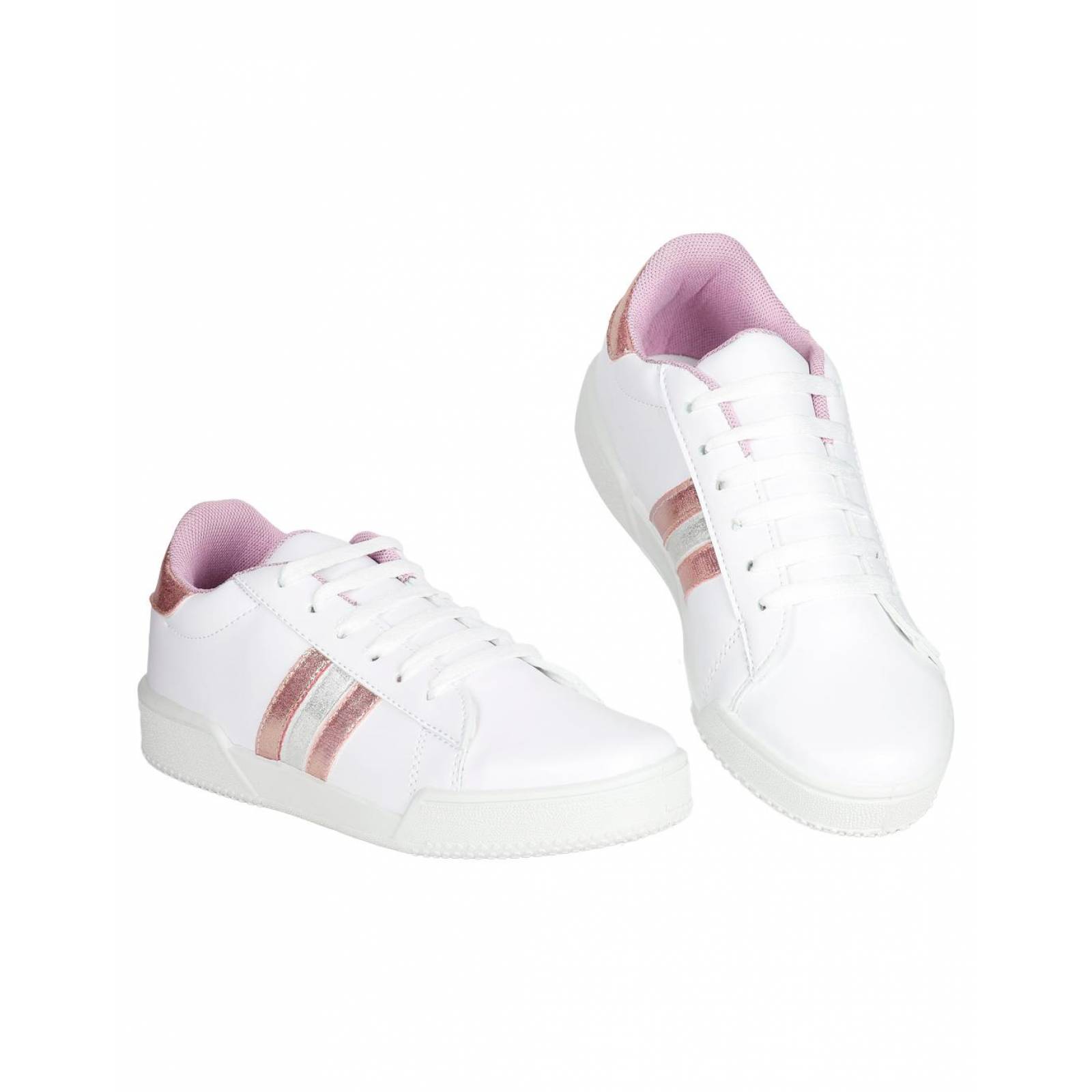 Tenis Moda Mujer Salvaje Tentación Blanco 23603401 Tacto Piel 