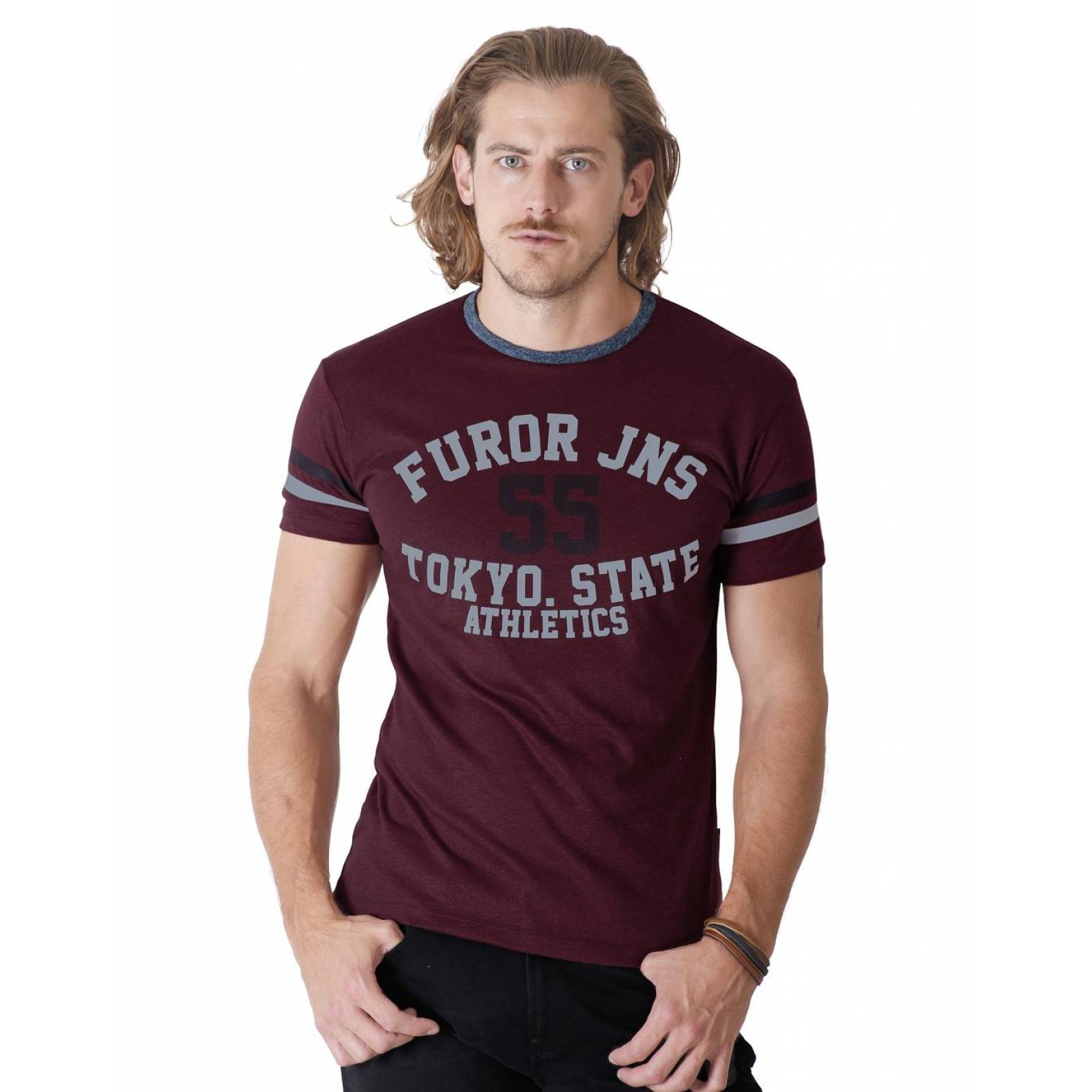 Playera Moda Hombre Furor Rojo 62105813 Algodón Poliéster 