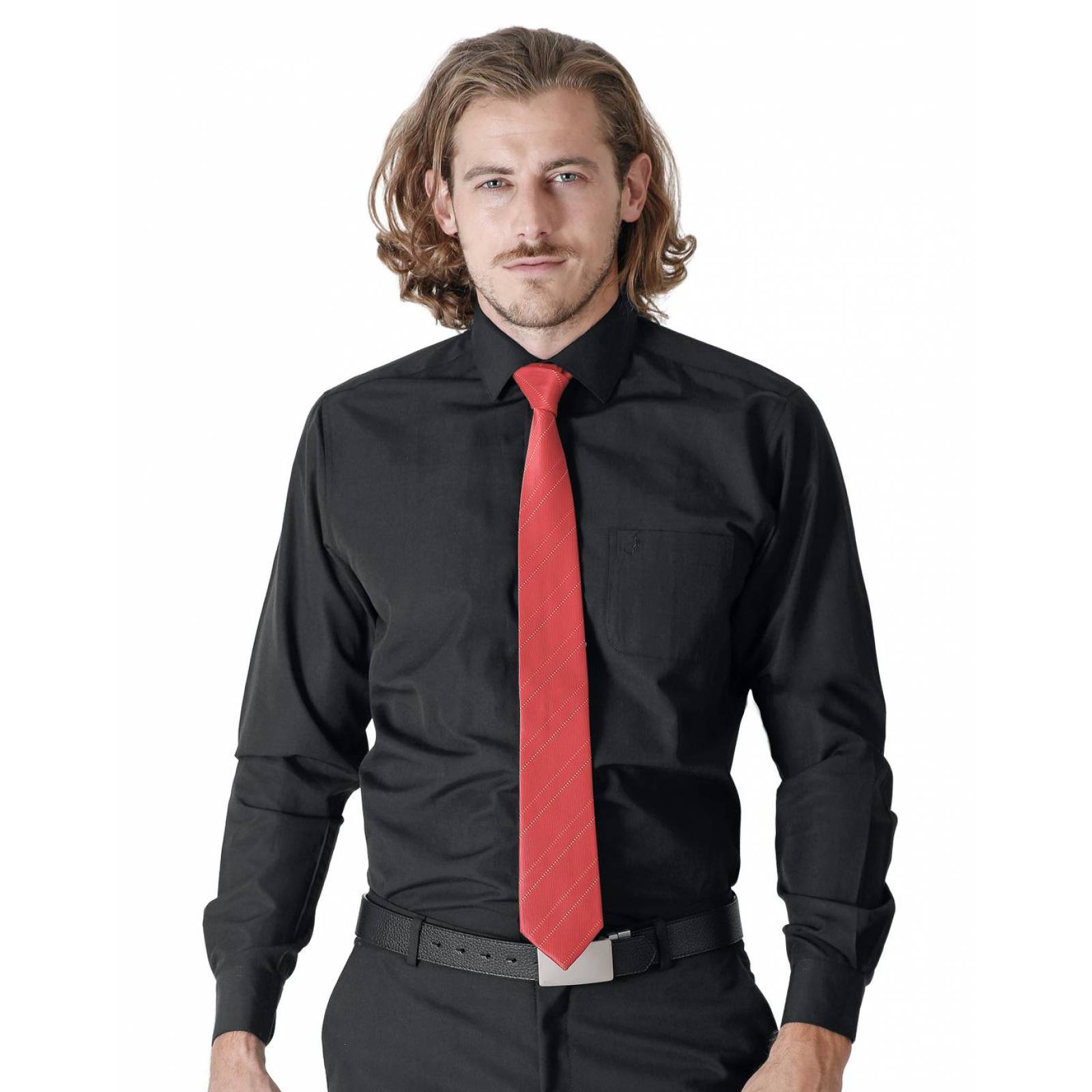 Ropa Traje Negro Con Camisa Guinda Camisa Blanca Camisa Guinda