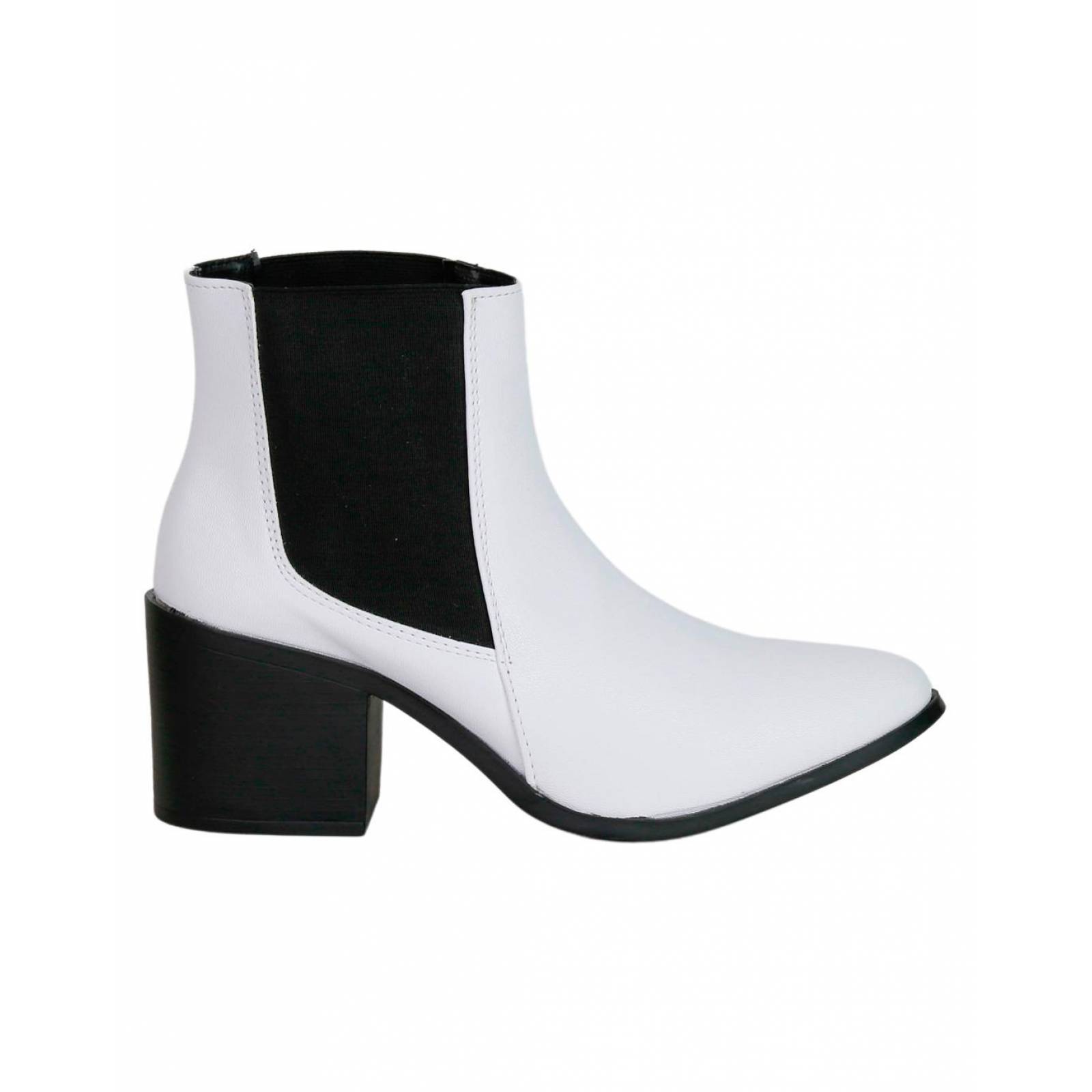 Botín Moda Mujer Stfashion Blanco 12303502 Tacto Piel