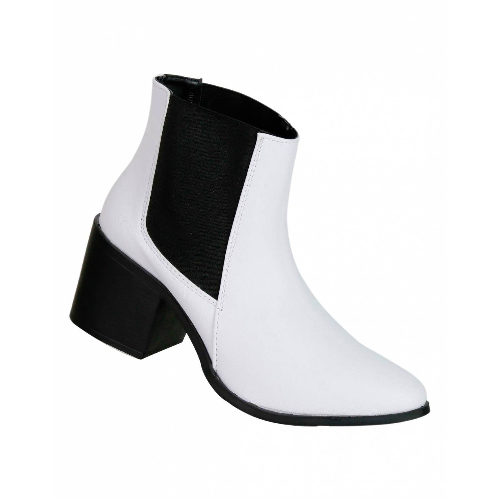 Botín Moda Mujer Stfashion Blanco 12303502 Tacto Piel